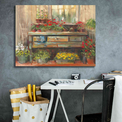 Image of 'Gardeners Table' by Carol Rowan, Giclee Canvas Wall Art,34x26