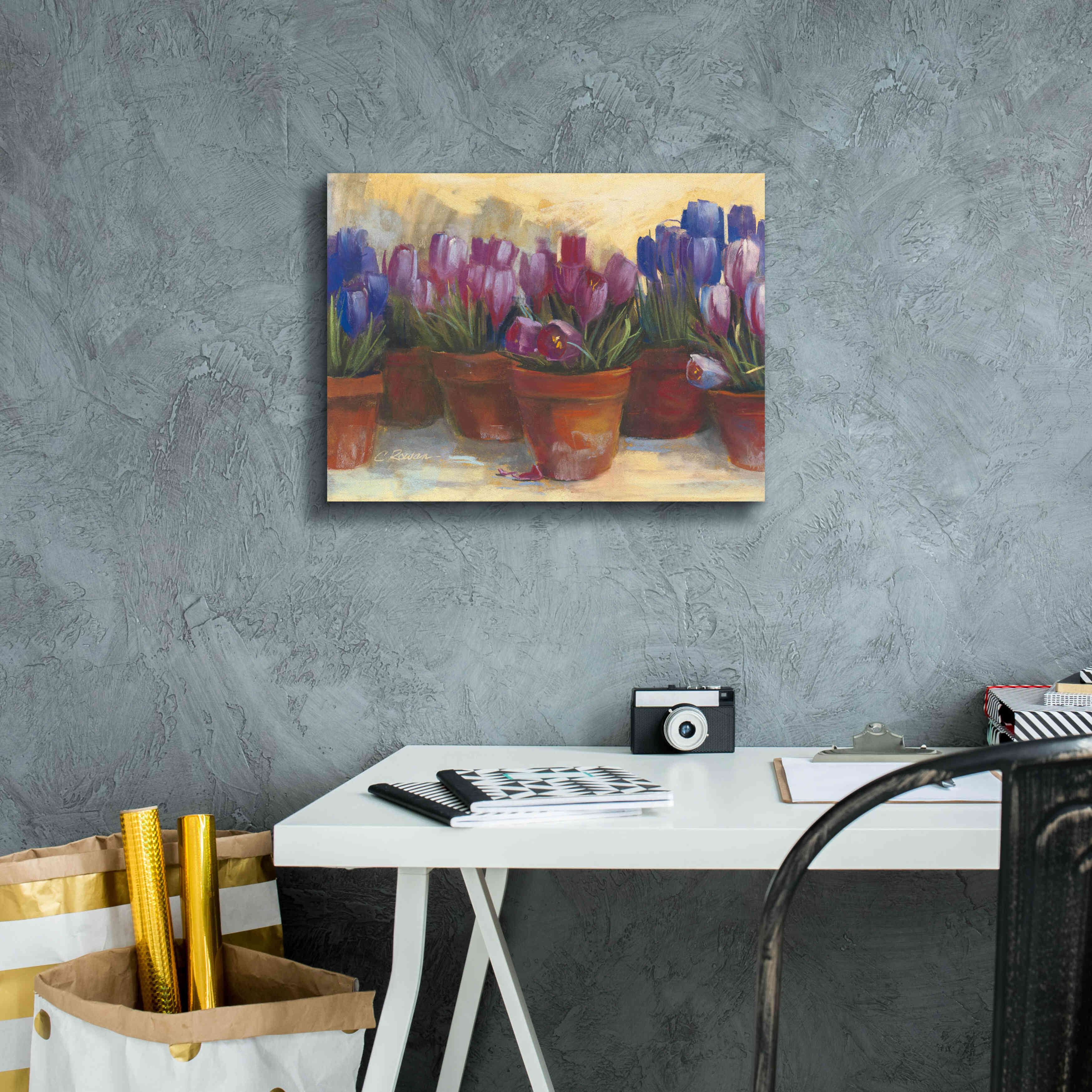 'Spring Crocus' by Carol Rowan, Giclee Canvas Wall Art,16x12