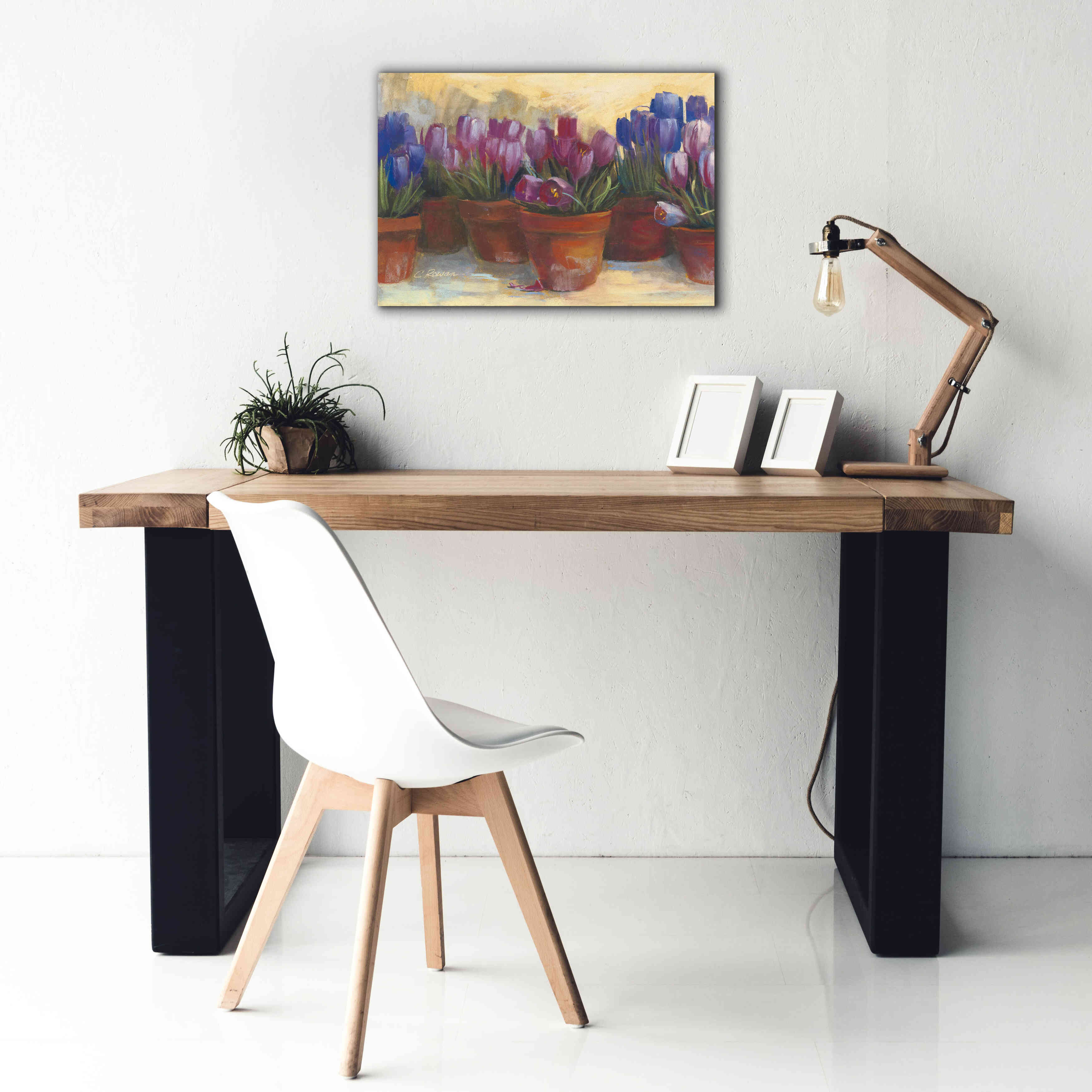 'Spring Crocus' by Carol Rowan, Giclee Canvas Wall Art,26x18