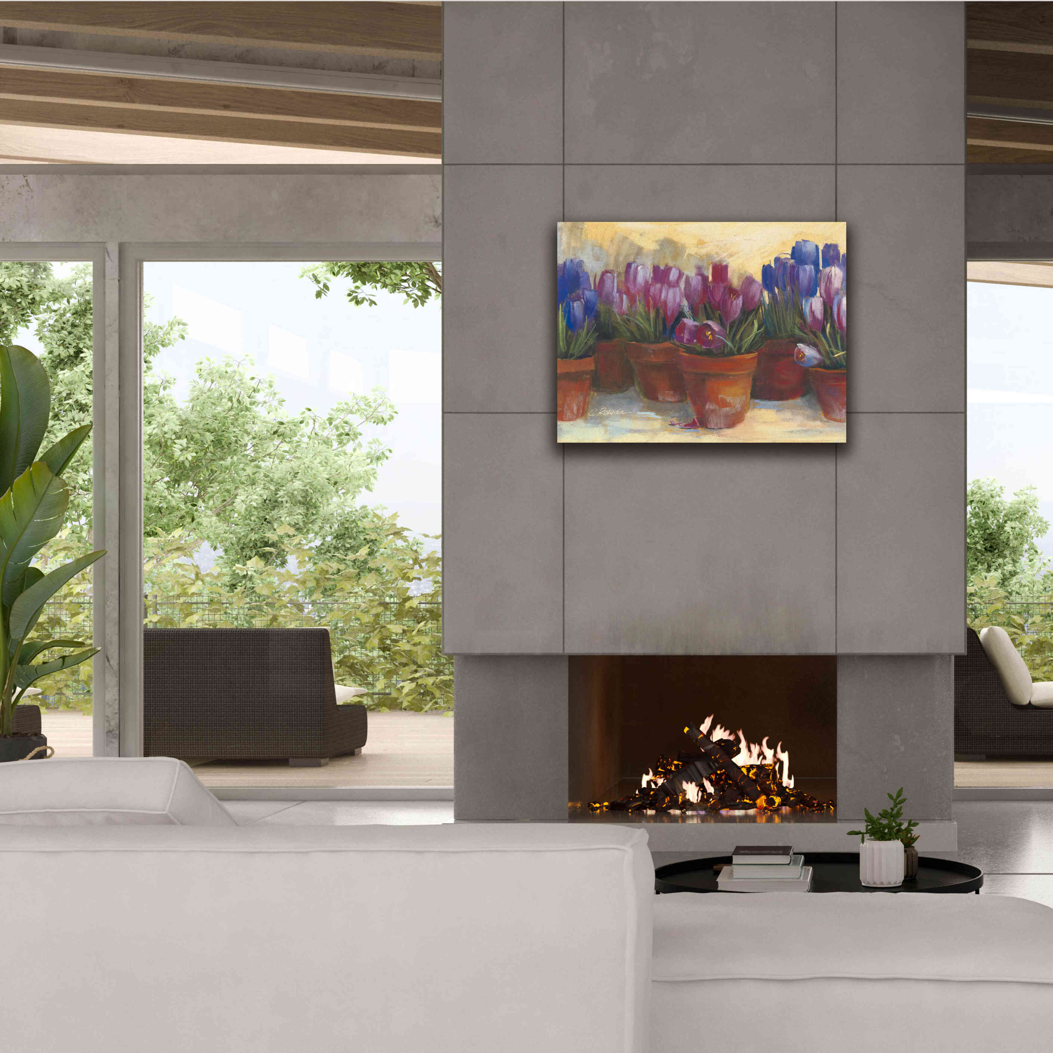 'Spring Crocus' by Carol Rowan, Giclee Canvas Wall Art,34x26