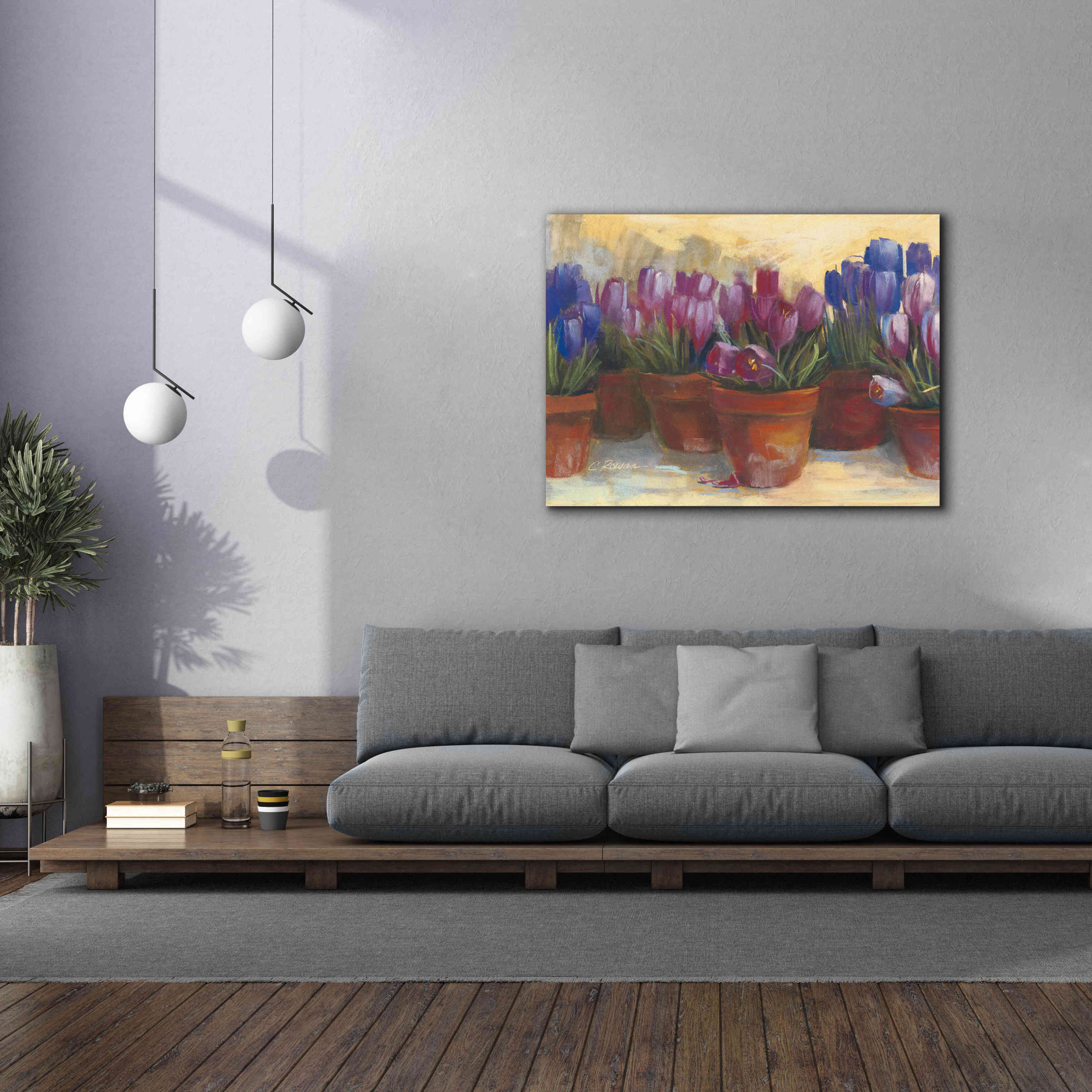 'Spring Crocus' by Carol Rowan, Giclee Canvas Wall Art,54x40