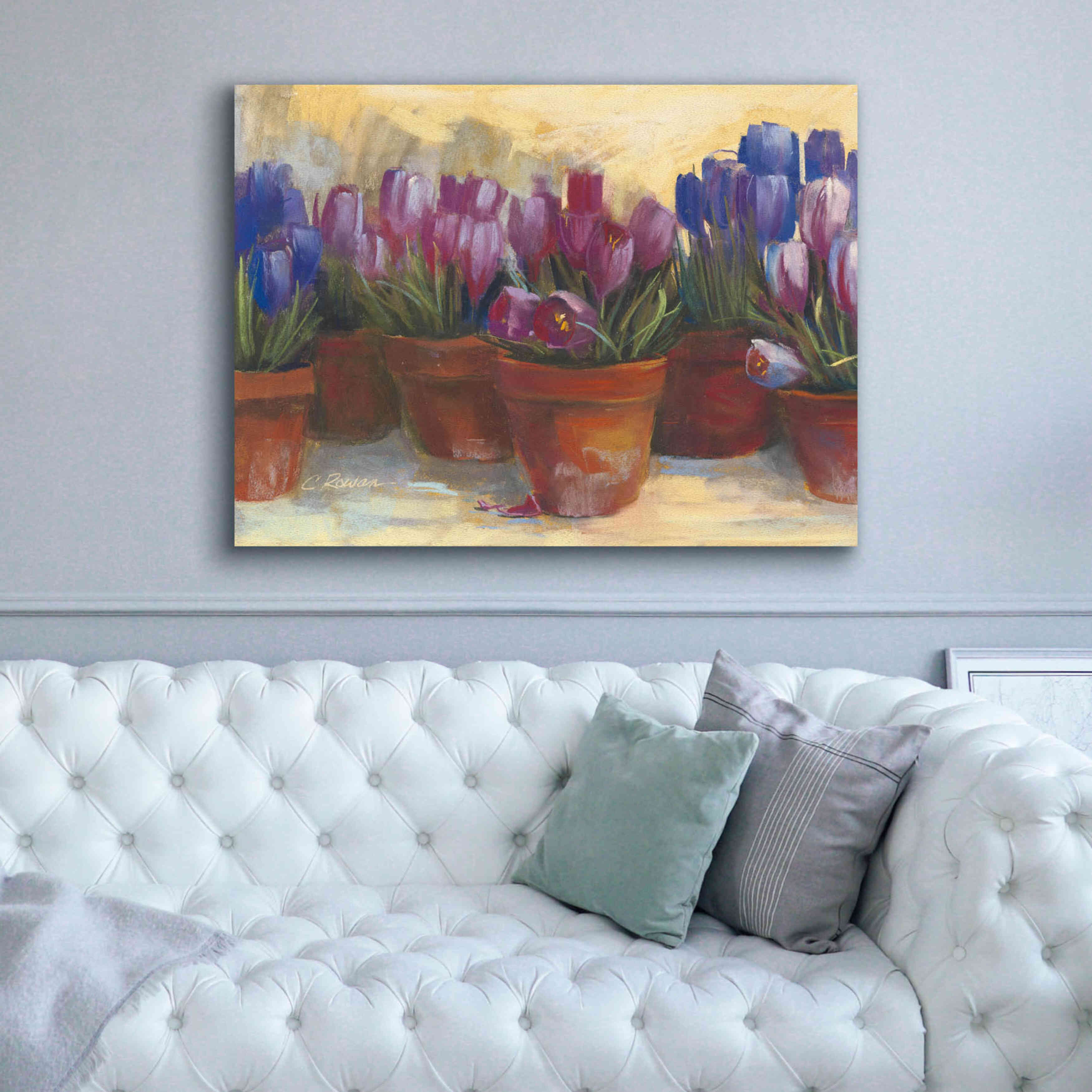 'Spring Crocus' by Carol Rowan, Giclee Canvas Wall Art,54x40