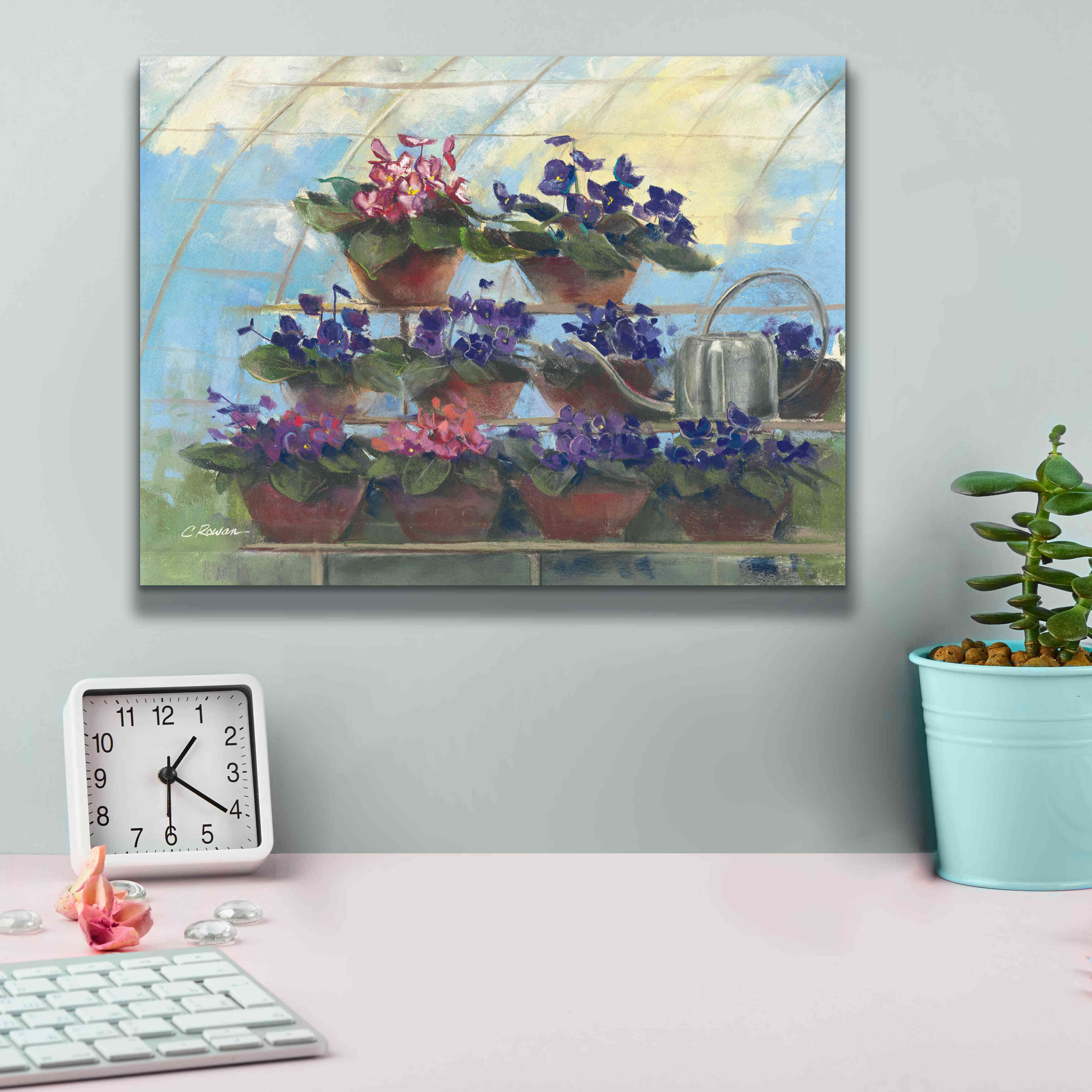 'Violets' by Carol Rowan, Giclee Canvas Wall Art,16x12