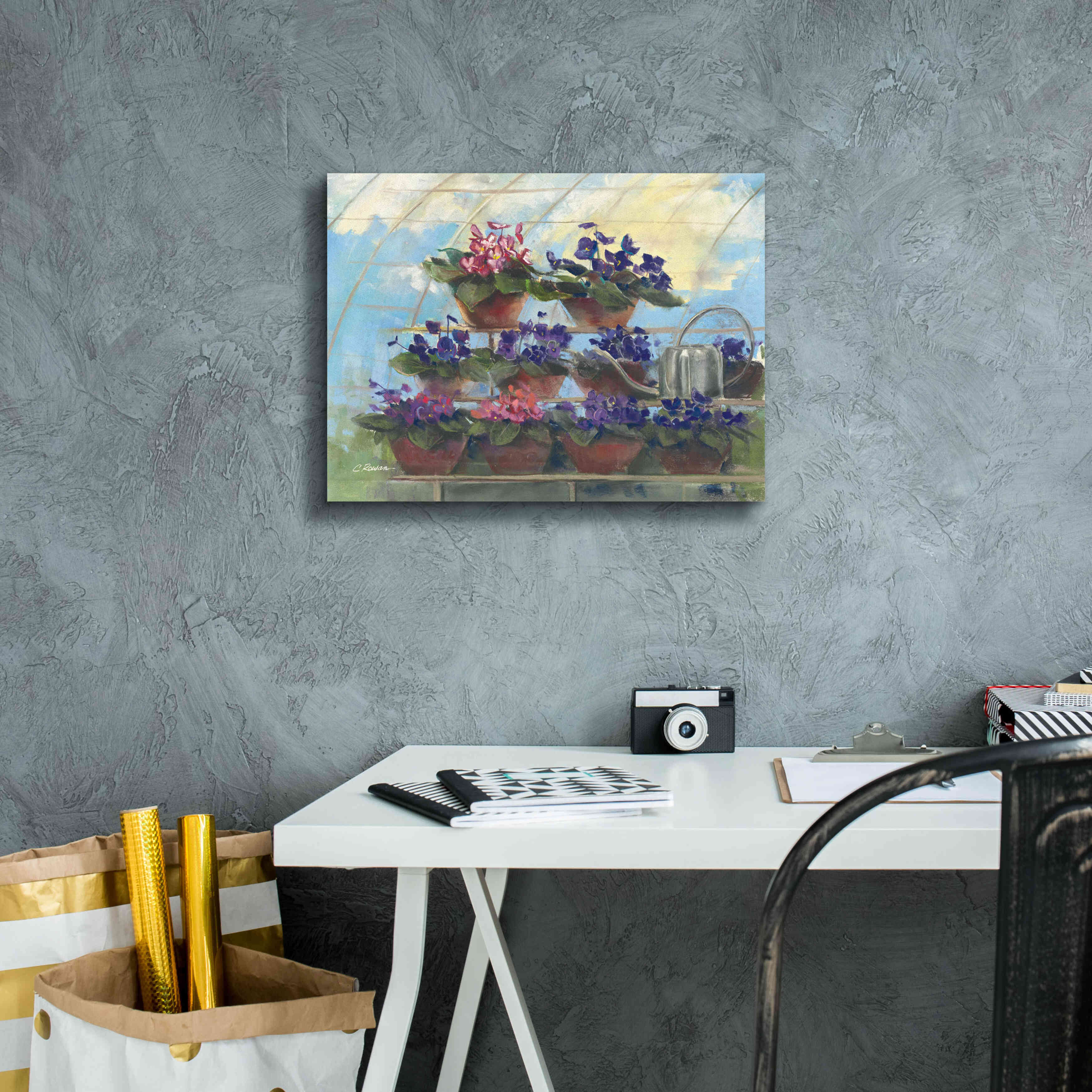 'Violets' by Carol Rowan, Giclee Canvas Wall Art,16x12