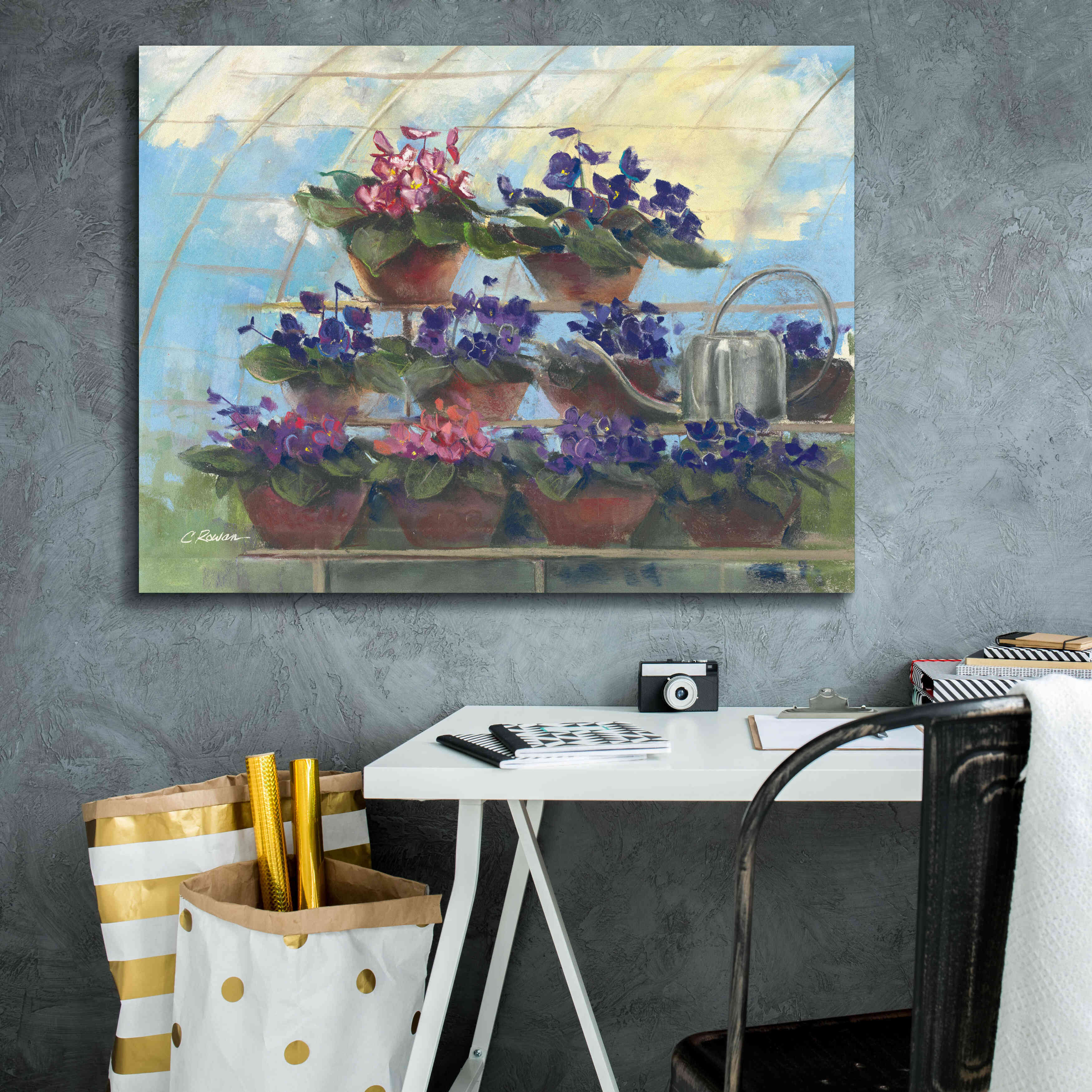 'Violets' by Carol Rowan, Giclee Canvas Wall Art,34x26