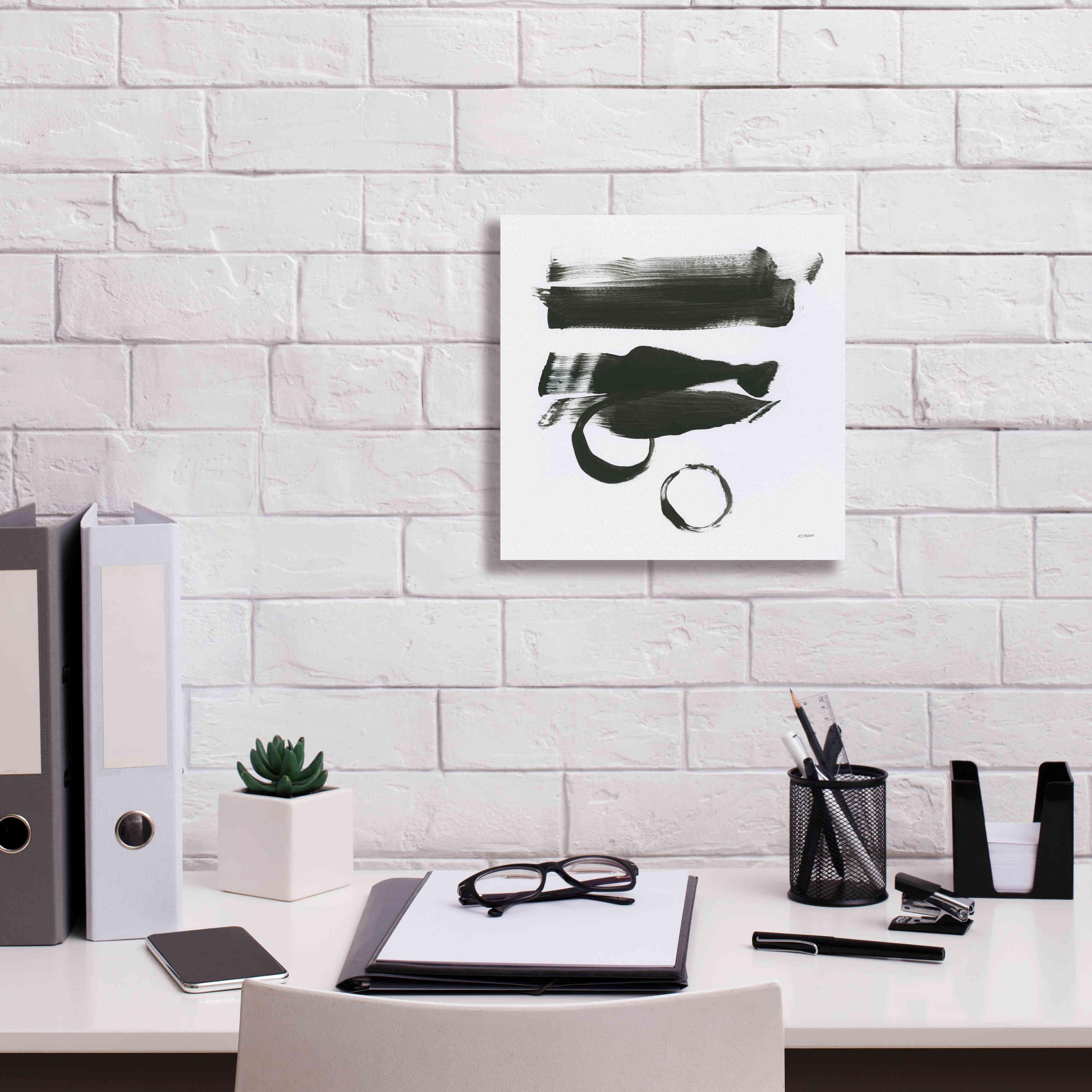 'Gold And Black Elements XVI' by Mike Schick, Giclee Canvas Wall Art,12x12