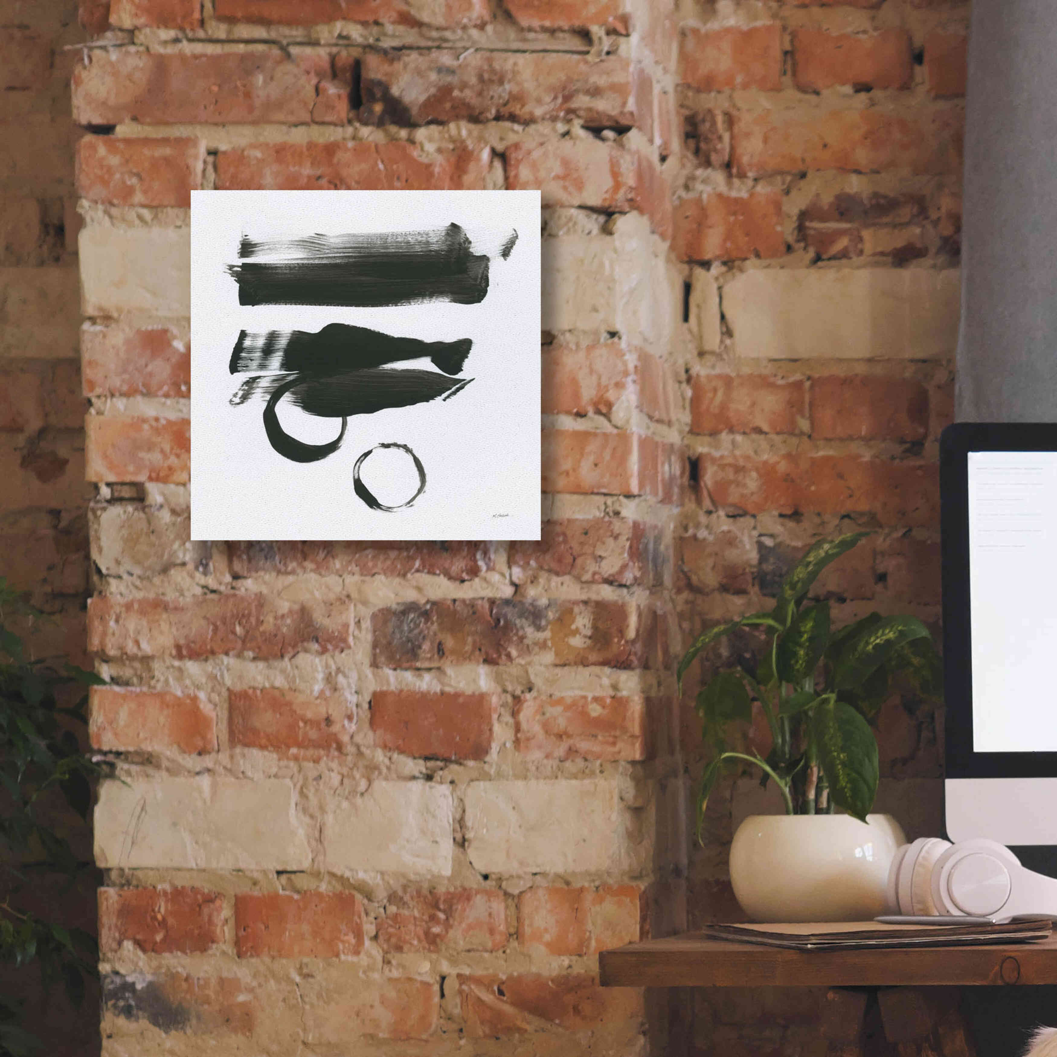 'Gold And Black Elements XVI' by Mike Schick, Giclee Canvas Wall Art,12x12