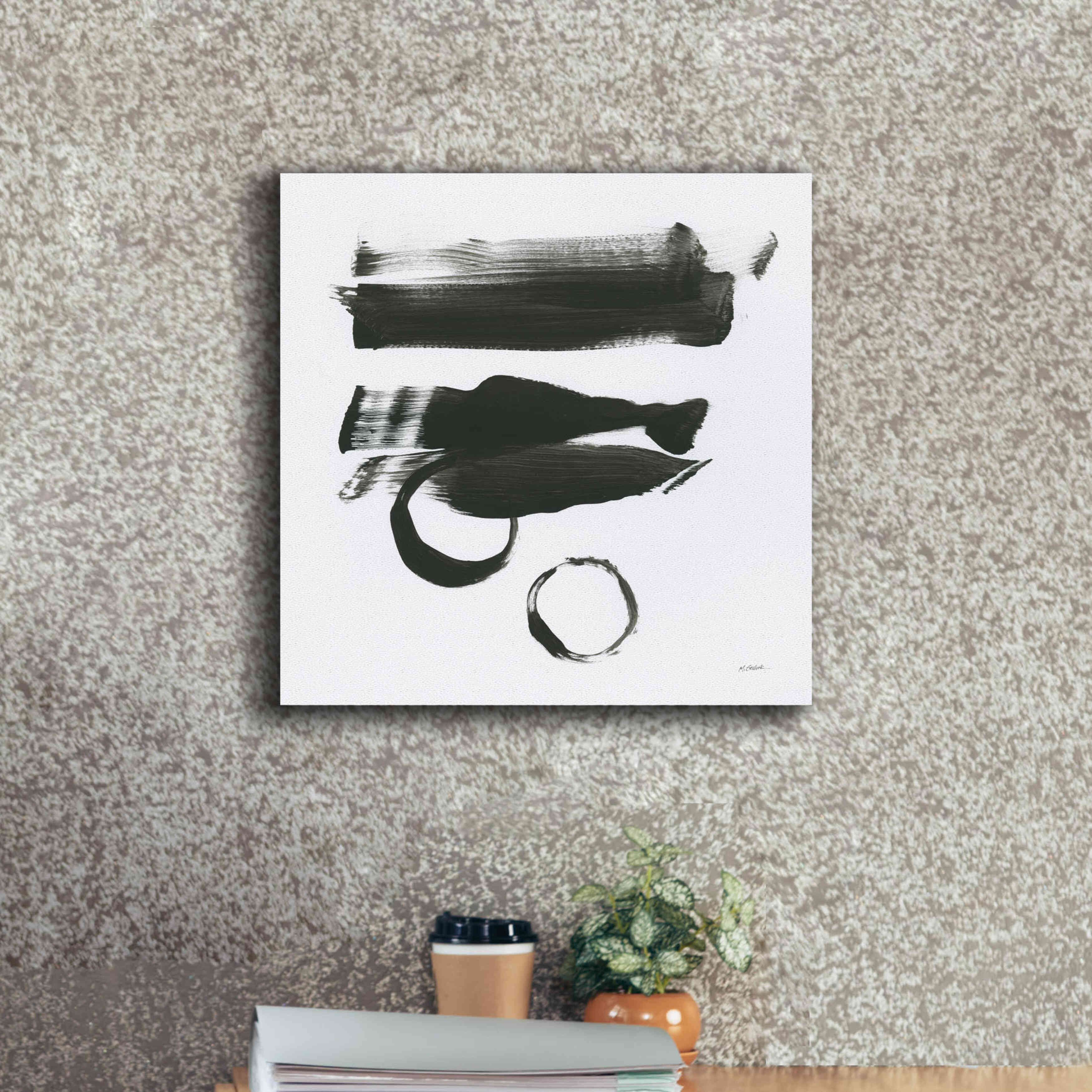 'Gold And Black Elements XVI' by Mike Schick, Giclee Canvas Wall Art,18x18