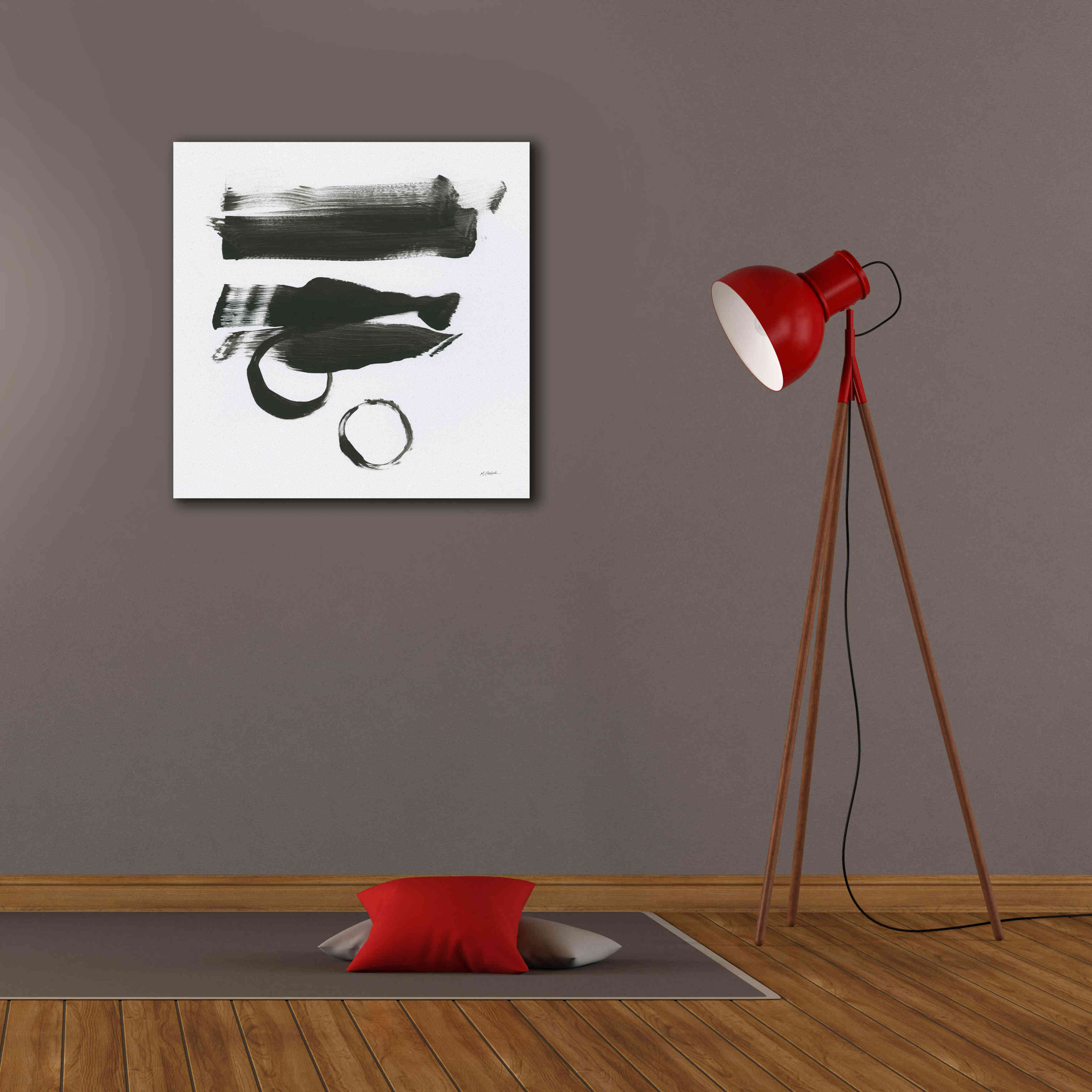 'Gold And Black Elements XVI' by Mike Schick, Giclee Canvas Wall Art,26x26