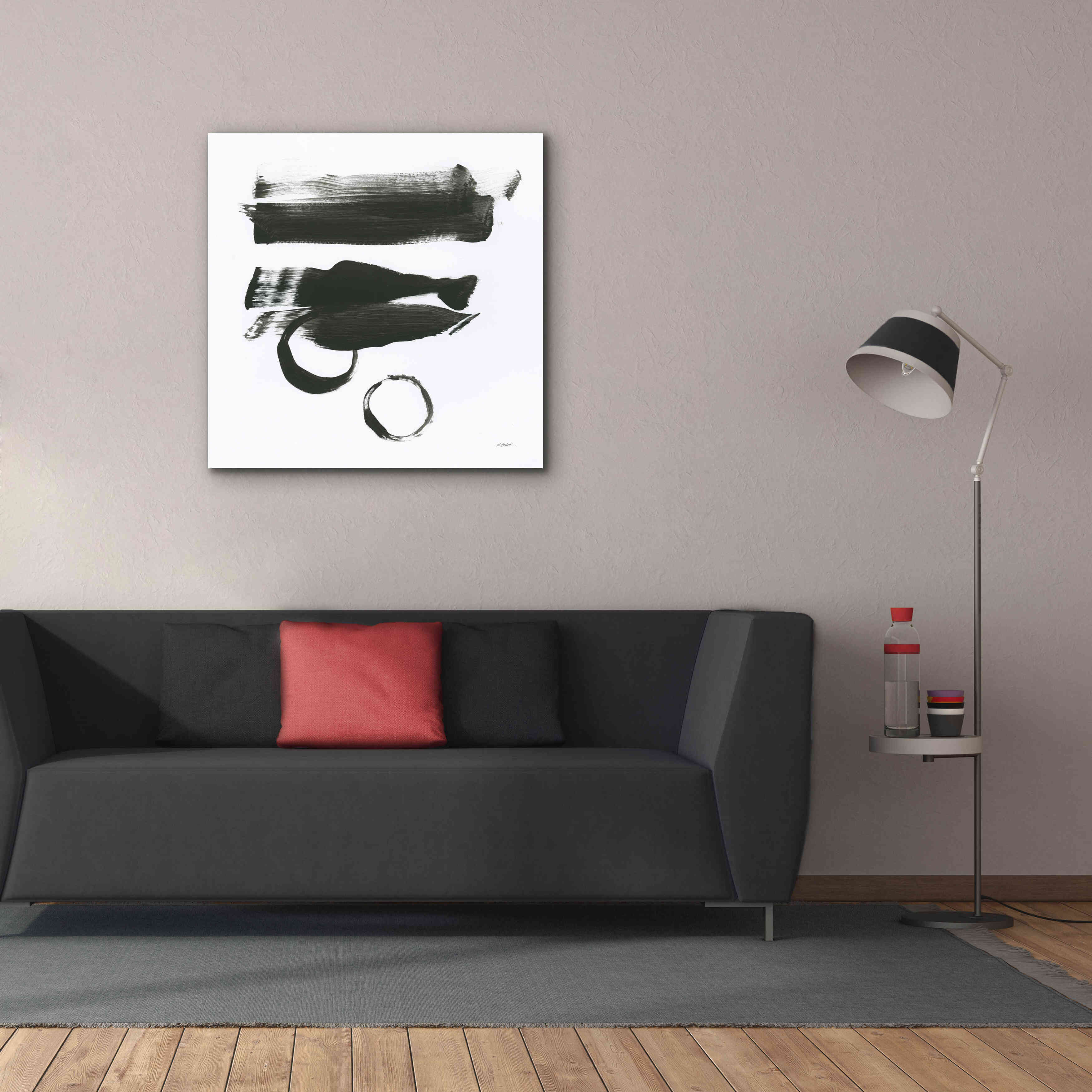 'Gold And Black Elements XVI' by Mike Schick, Giclee Canvas Wall Art,37x37