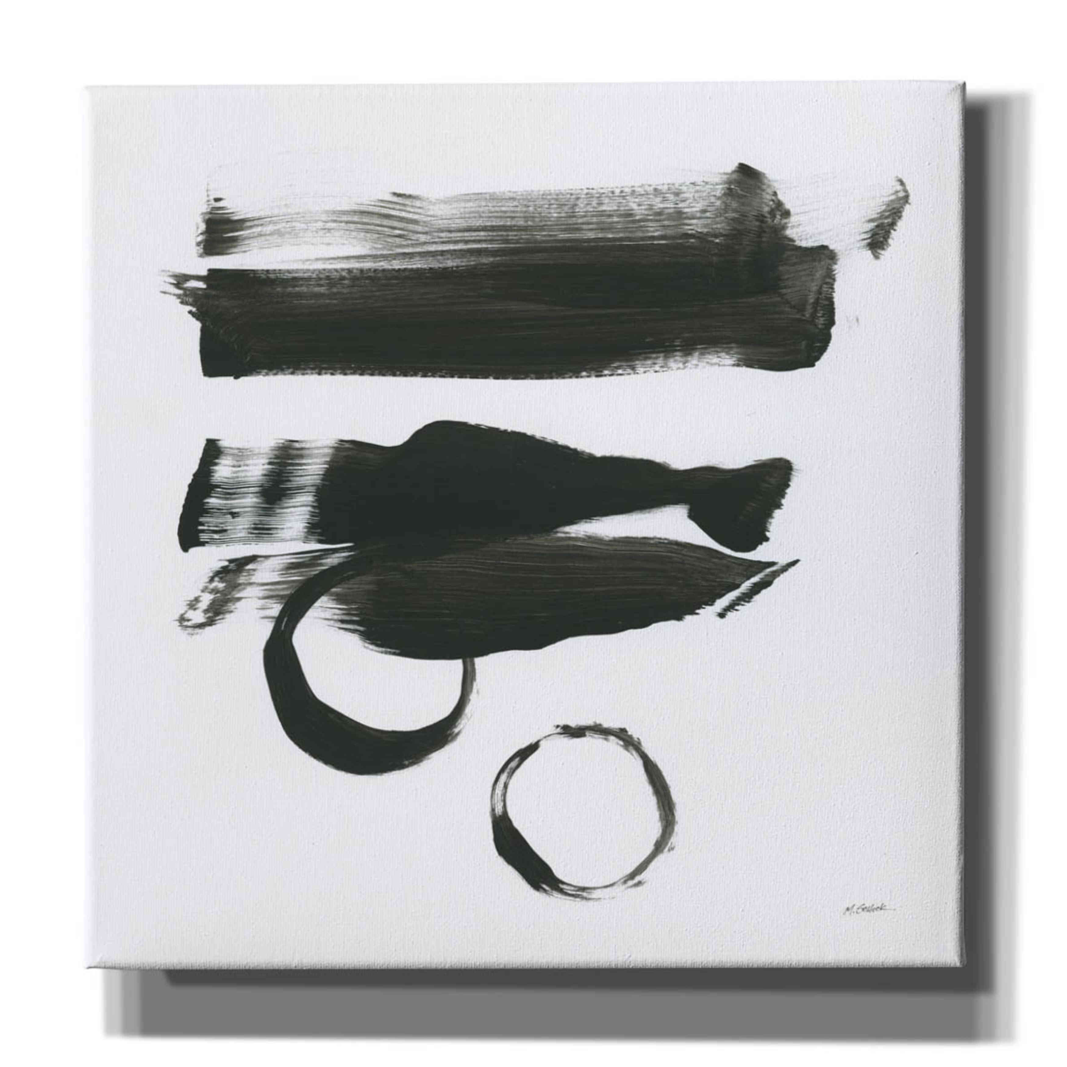 'Gold And Black Elements XVI' by Mike Schick, Giclee Canvas Wall Art