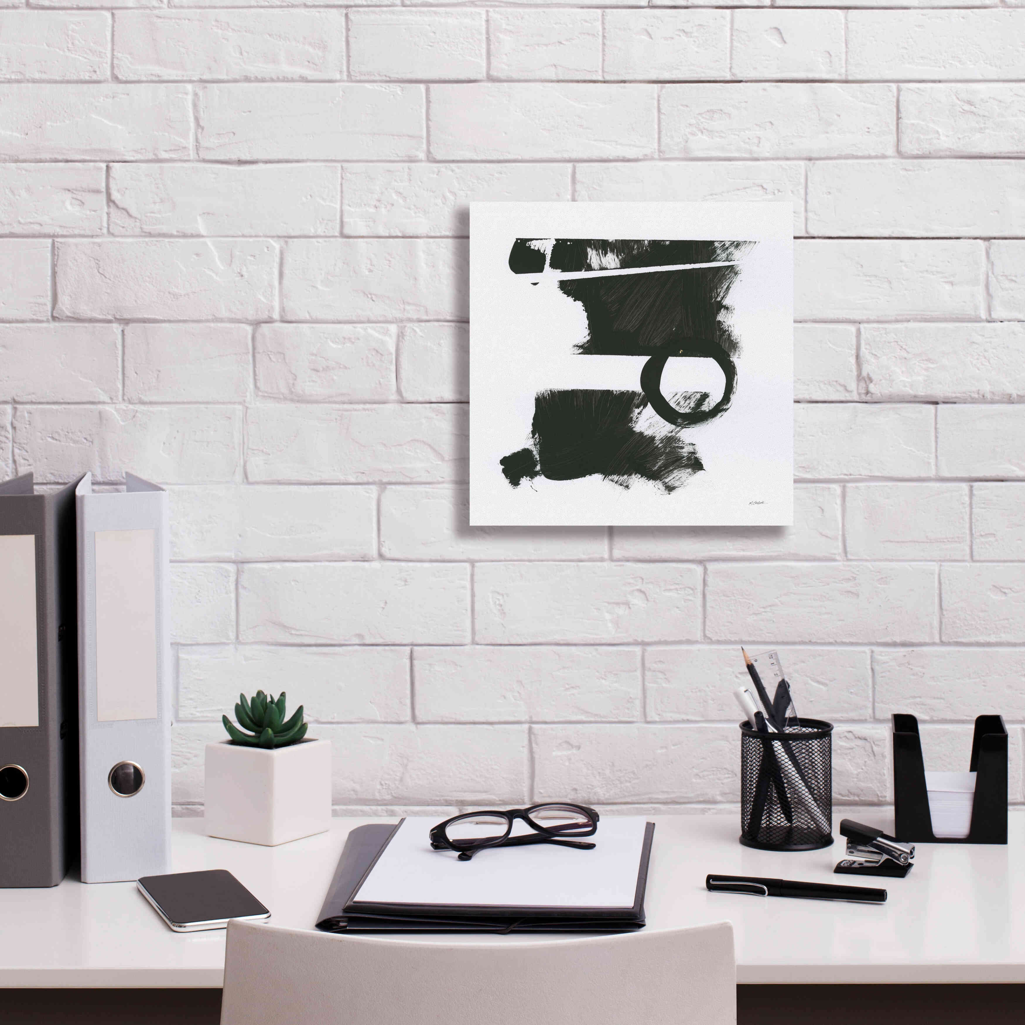 'Gold And Black Elements XVII' by Mike Schick, Giclee Canvas Wall Art,12x12