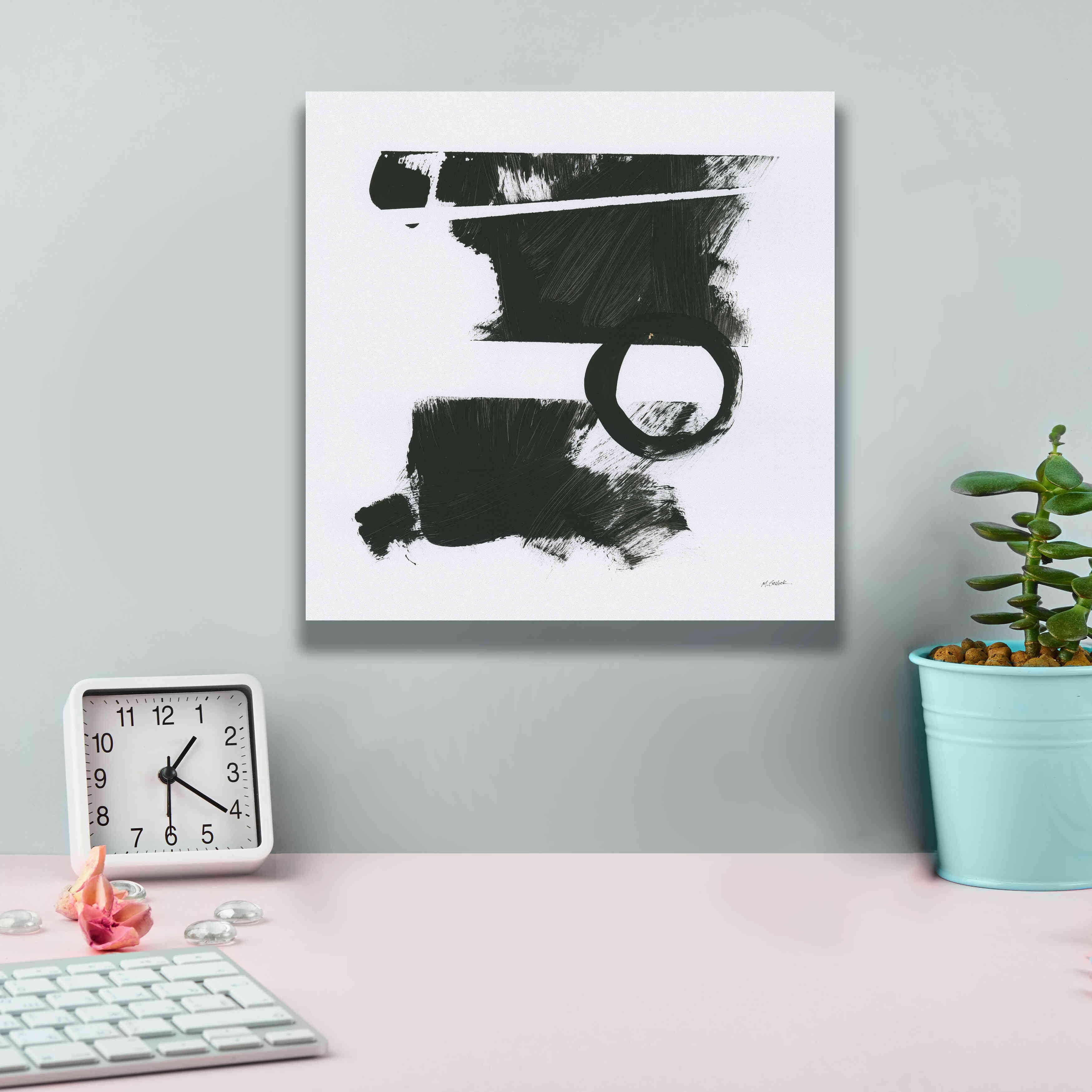 'Gold And Black Elements XVII' by Mike Schick, Giclee Canvas Wall Art,12x12