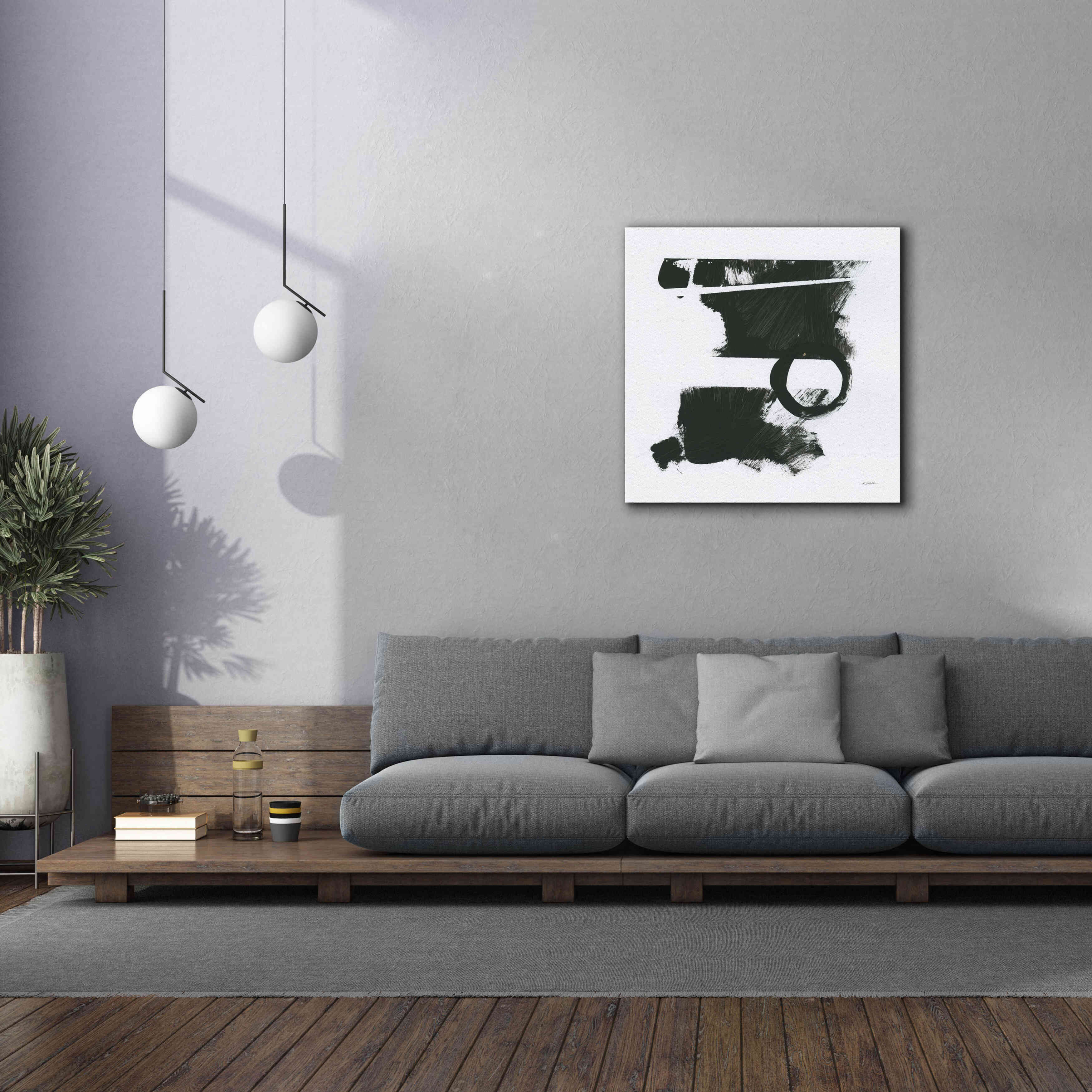 'Gold And Black Elements XVII' by Mike Schick, Giclee Canvas Wall Art,37x37