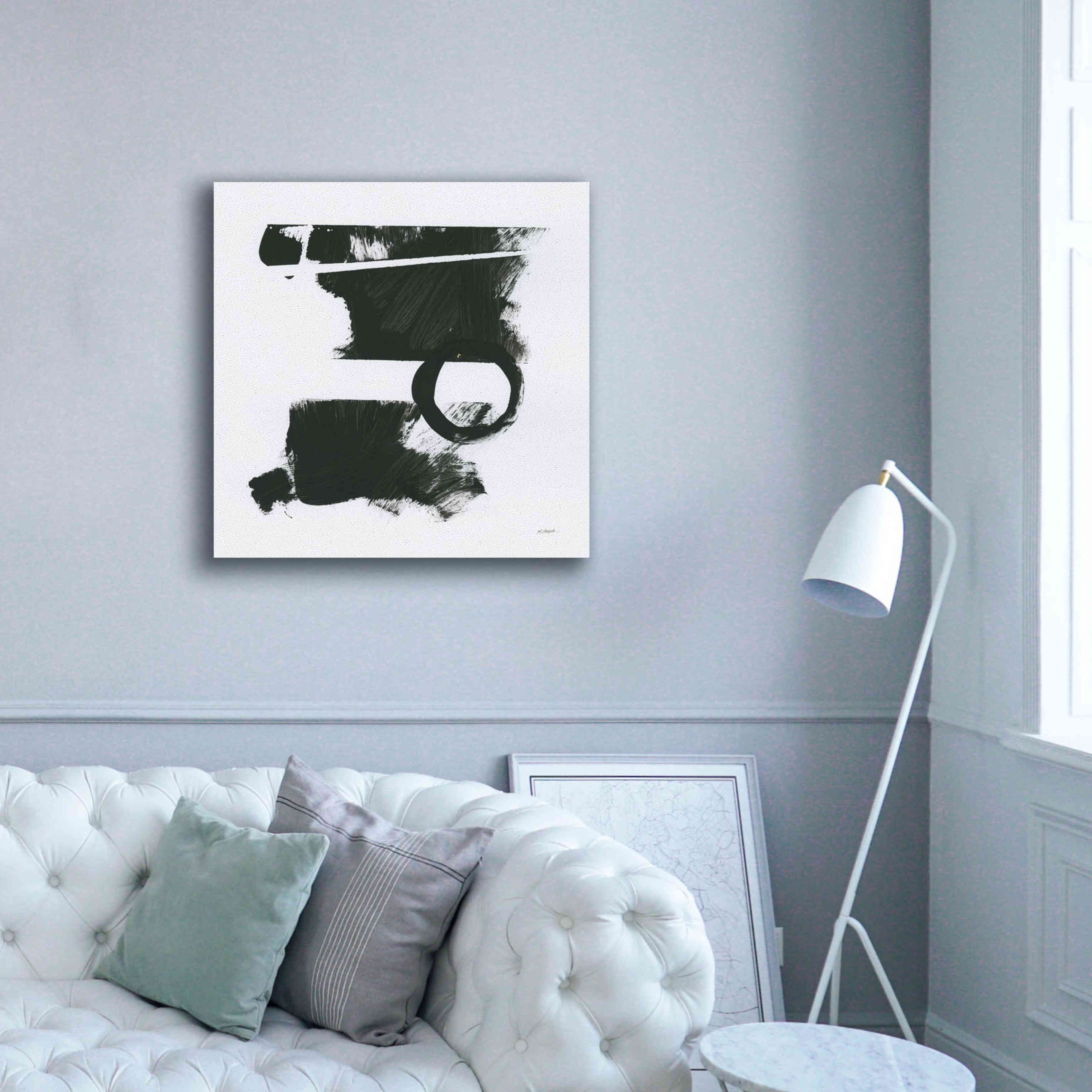 'Gold And Black Elements XVII' by Mike Schick, Giclee Canvas Wall Art,37x37