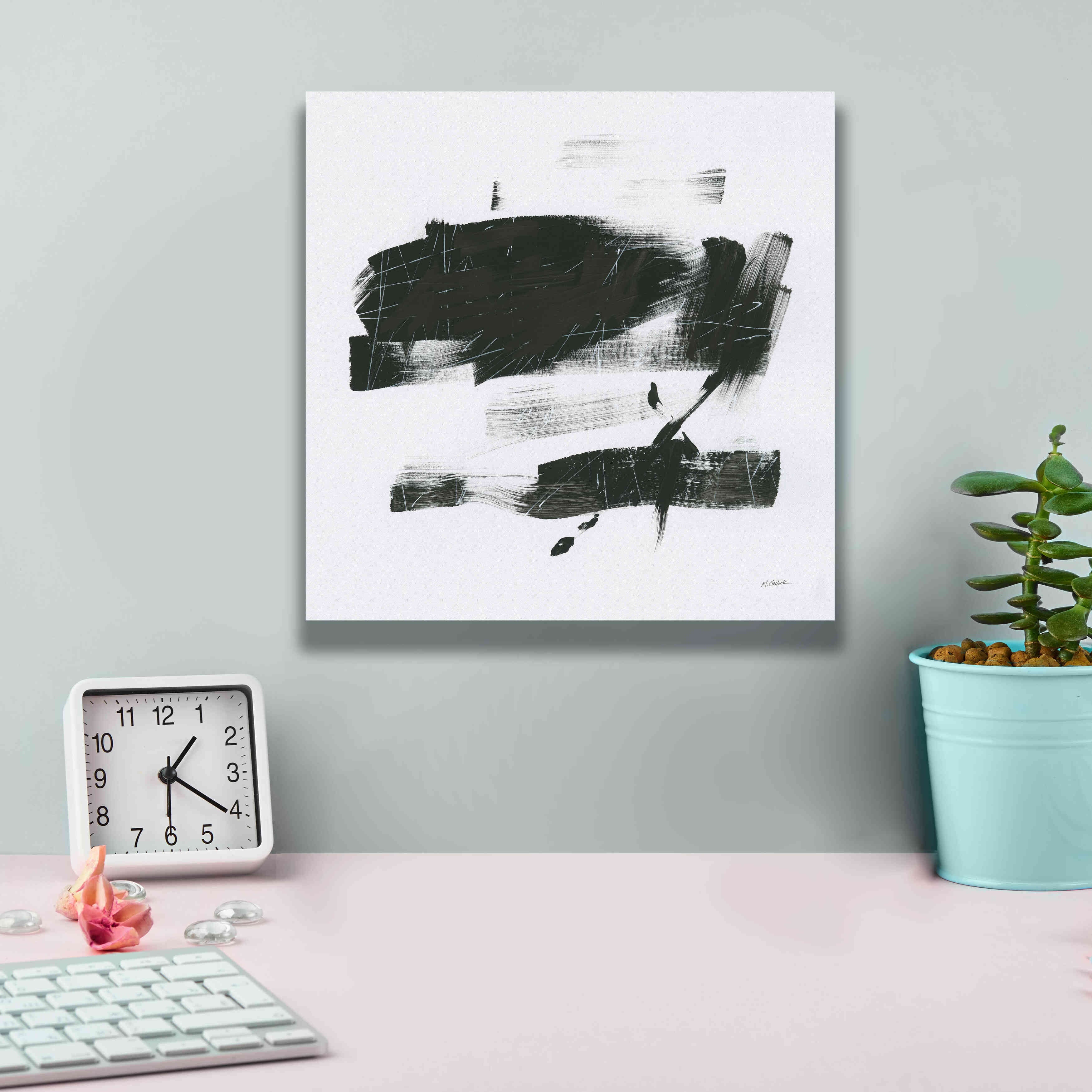 'Gold And Black Elements XX' by Mike Schick, Giclee Canvas Wall Art,12x12