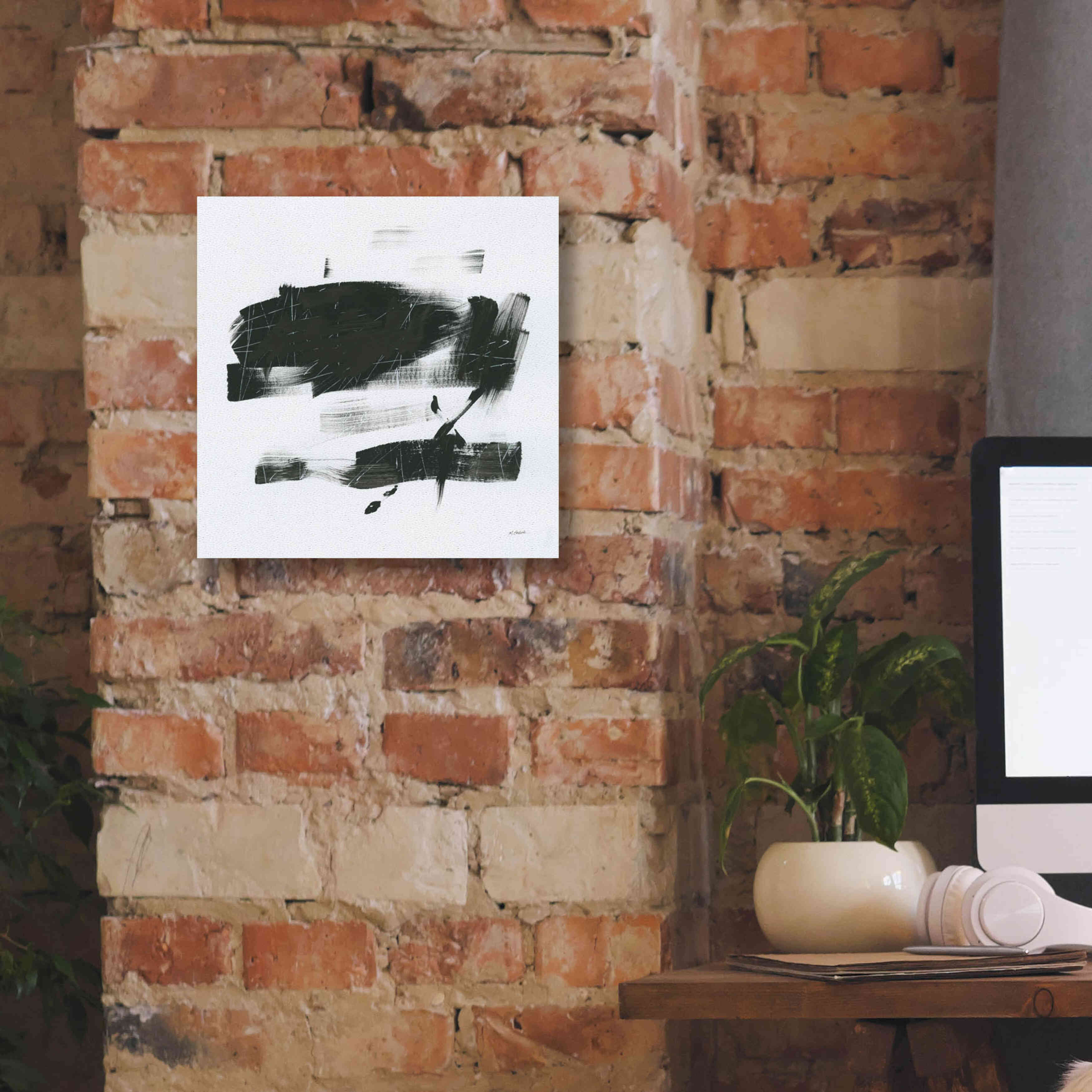 'Gold And Black Elements XX' by Mike Schick, Giclee Canvas Wall Art,12x12