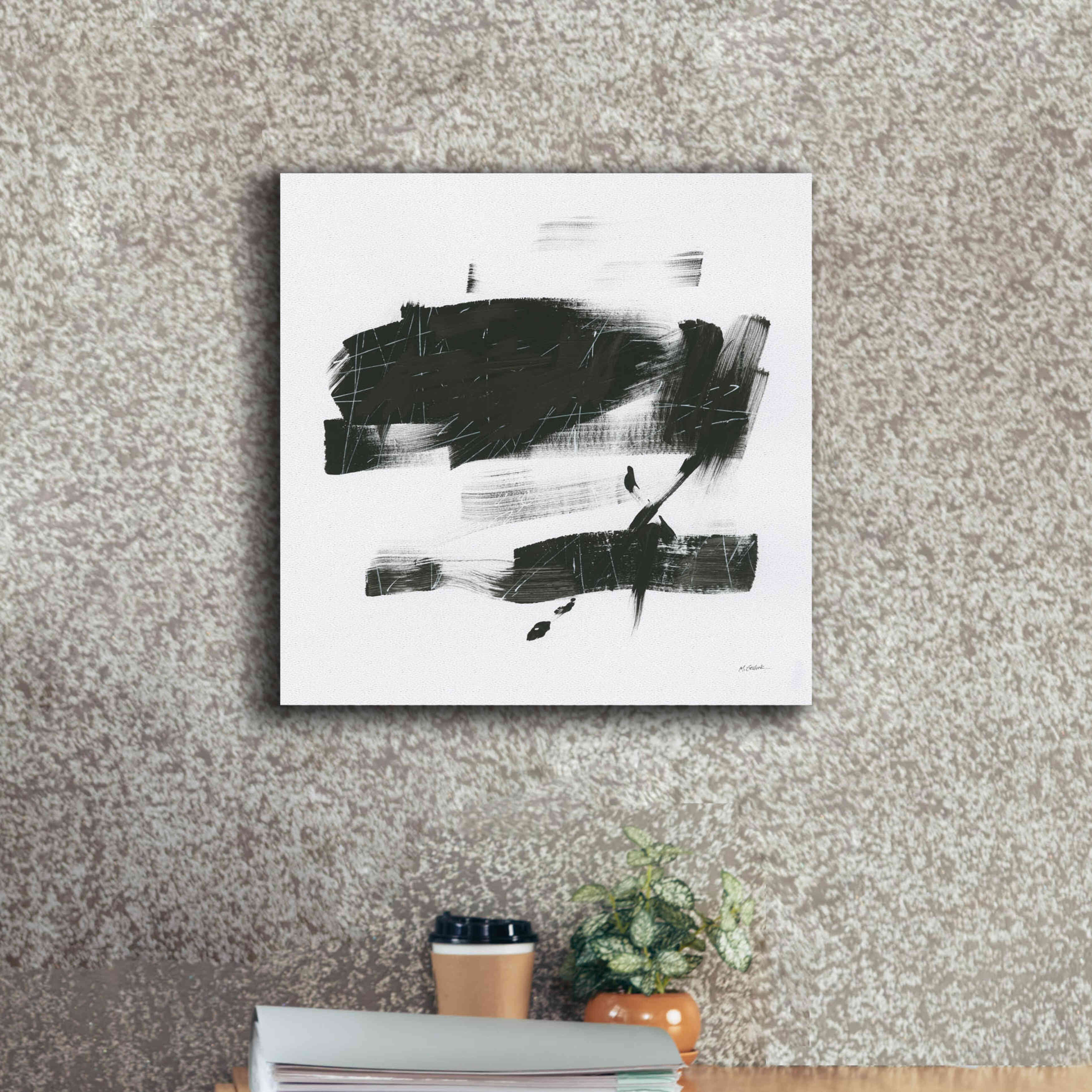 'Gold And Black Elements XX' by Mike Schick, Giclee Canvas Wall Art,18x18