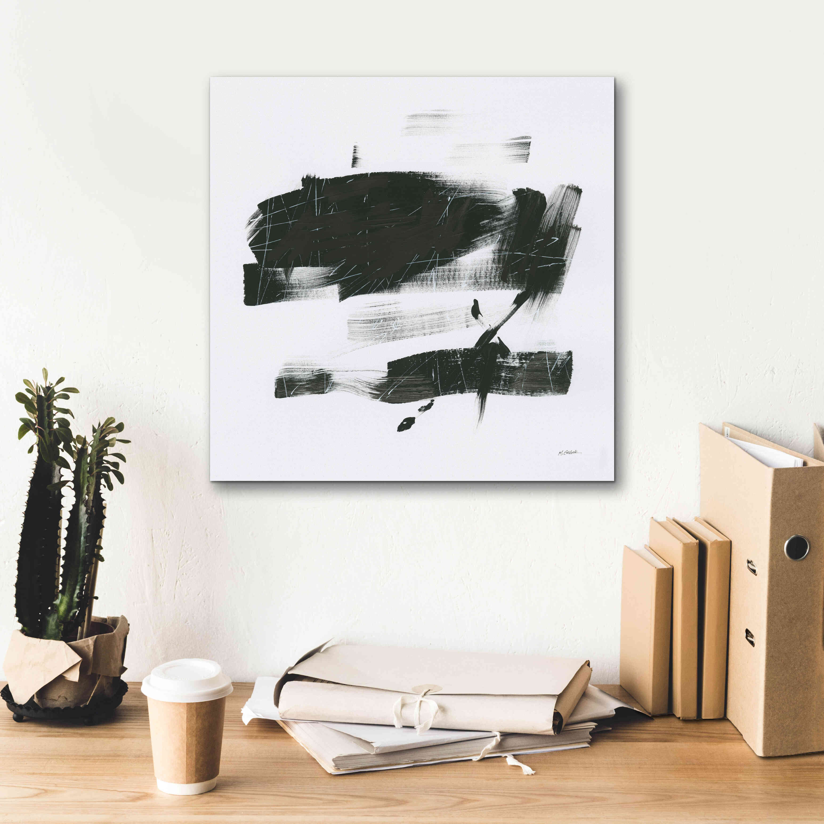 'Gold And Black Elements XX' by Mike Schick, Giclee Canvas Wall Art,18x18