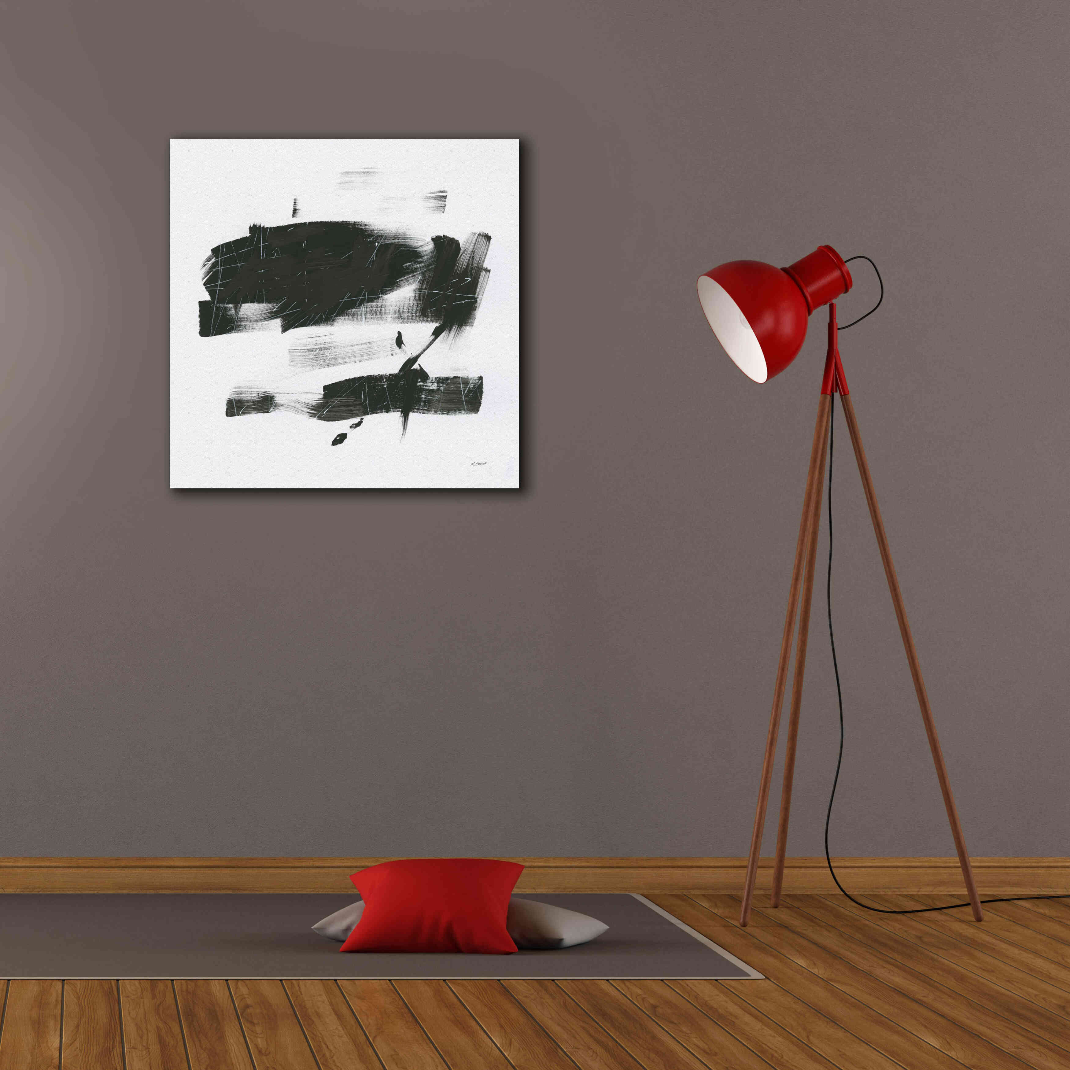 'Gold And Black Elements XX' by Mike Schick, Giclee Canvas Wall Art,26x26