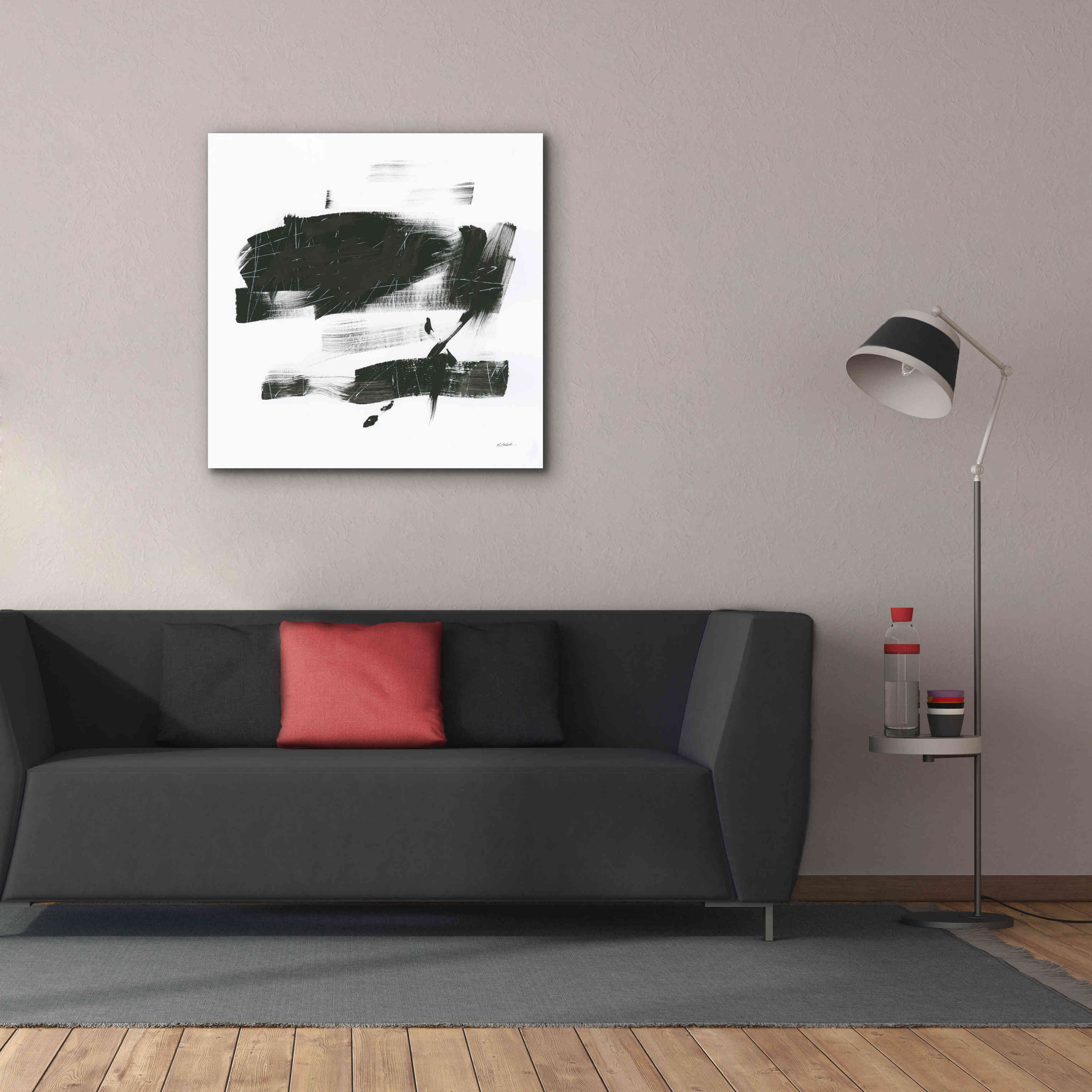 'Gold And Black Elements XX' by Mike Schick, Giclee Canvas Wall Art,37x37