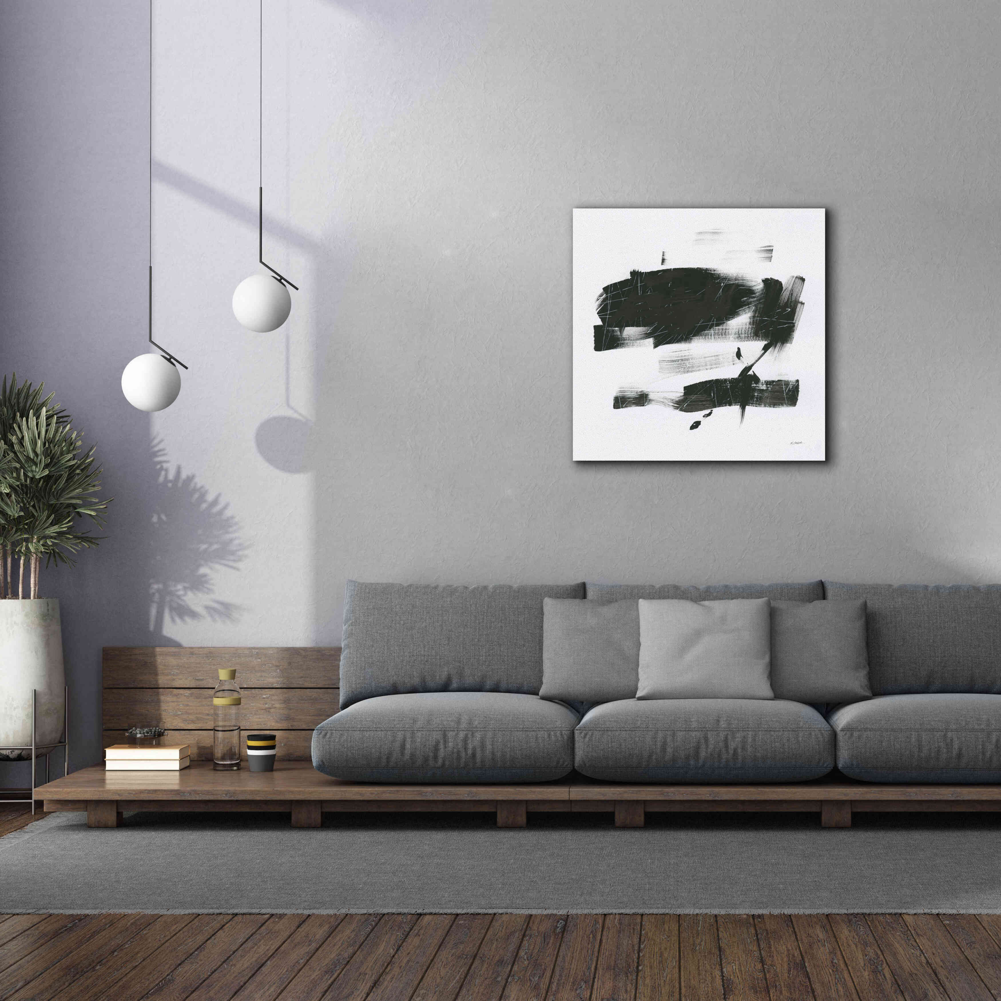 'Gold And Black Elements XX' by Mike Schick, Giclee Canvas Wall Art,37x37