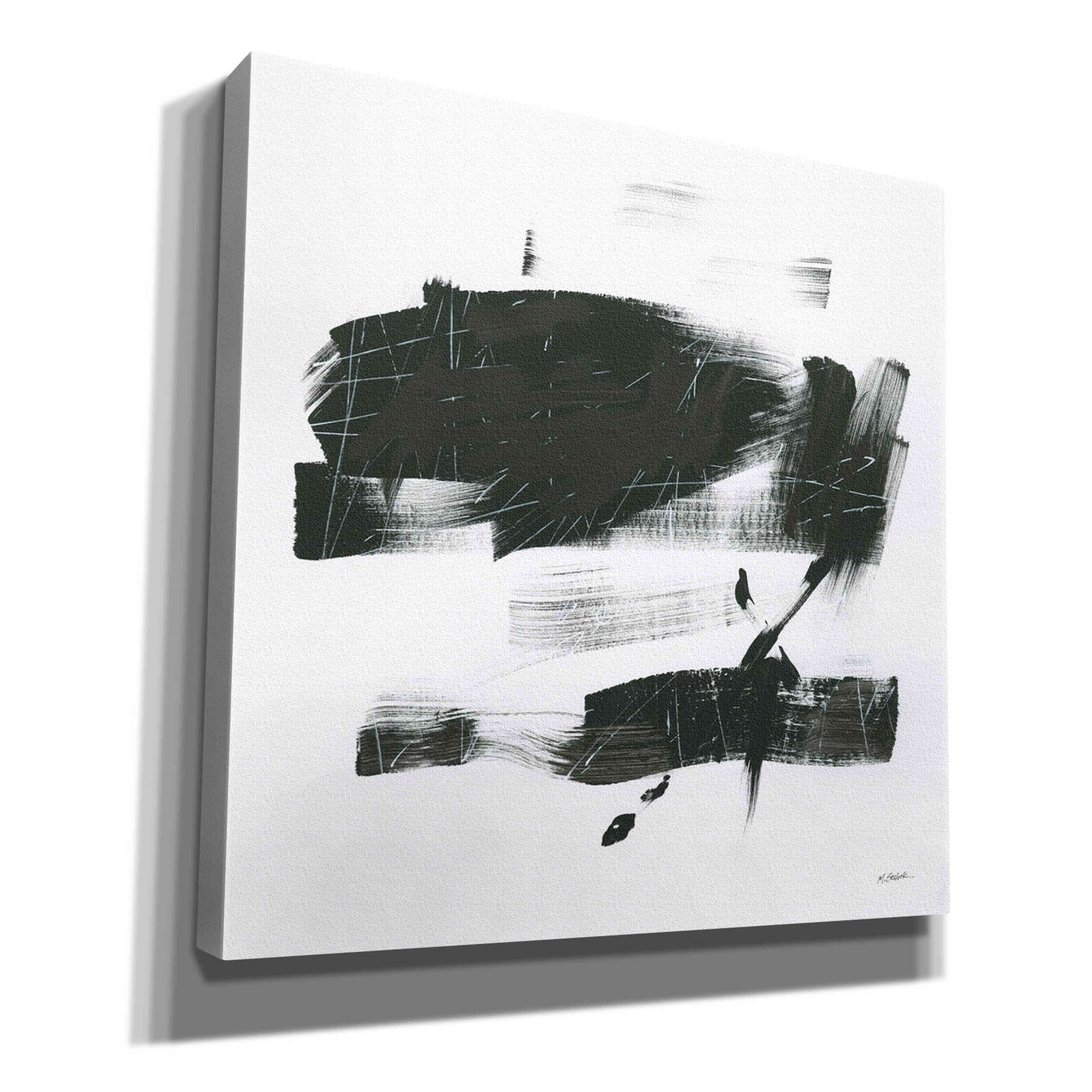 'Gold And Black Elements XX' by Mike Schick, Giclee Canvas Wall Art