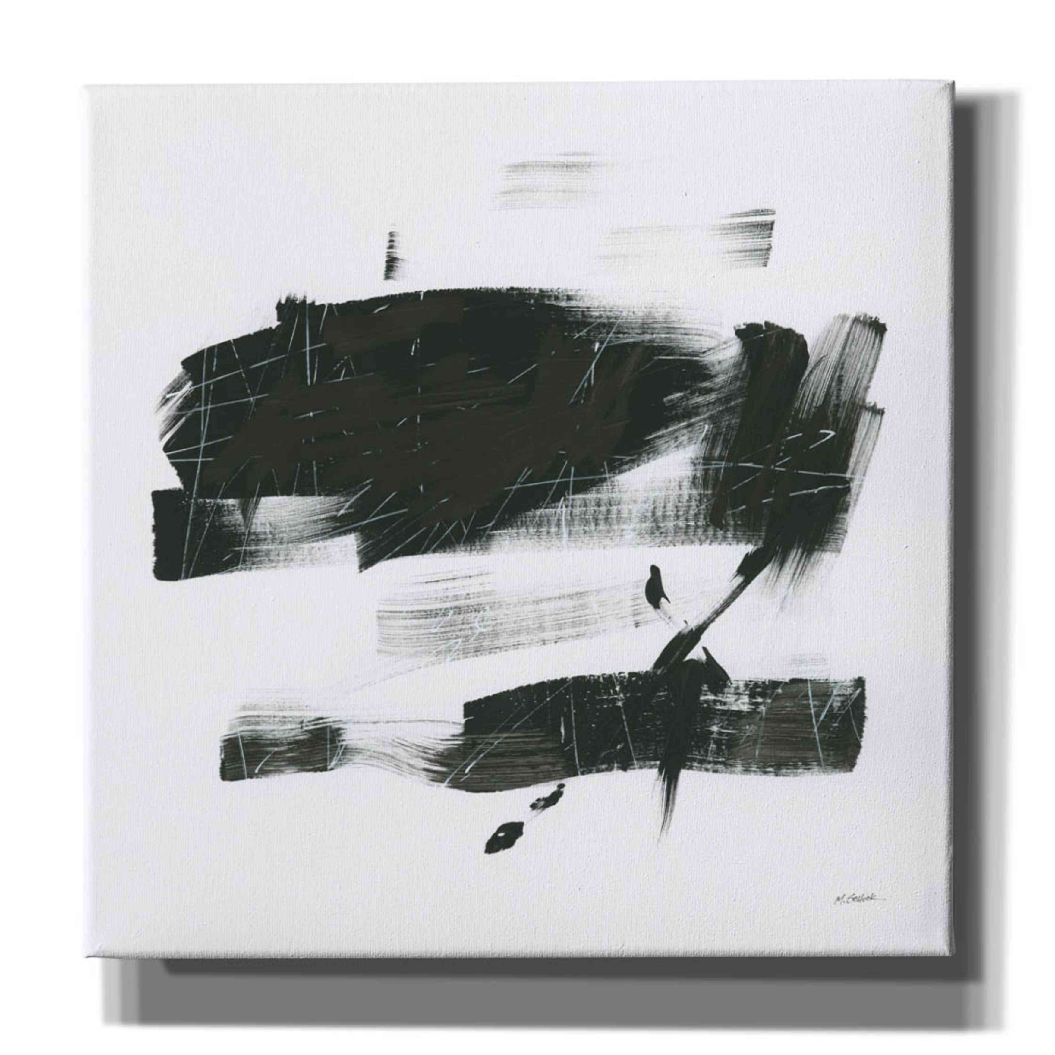 'Gold And Black Elements XX' by Mike Schick, Giclee Canvas Wall Art