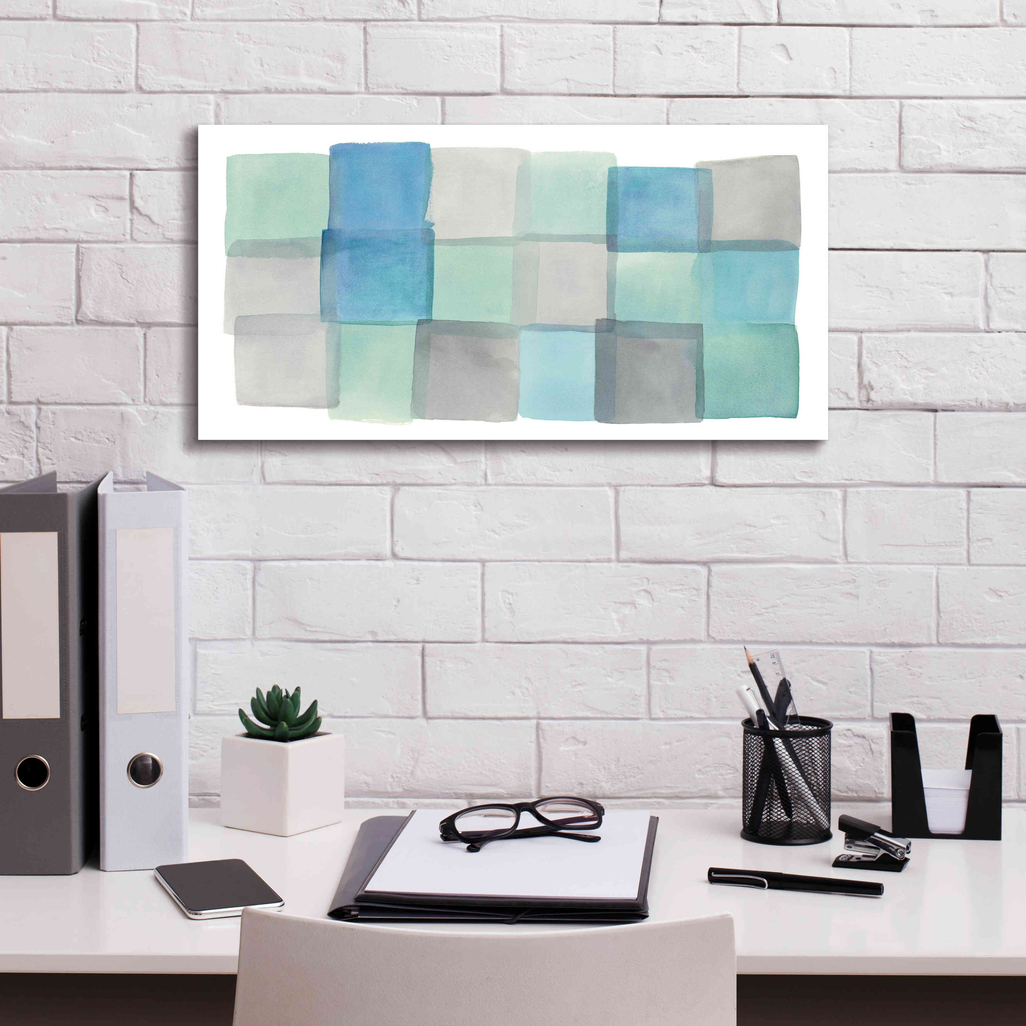 'Overlap III' by Mike Schick, Giclee Canvas Wall Art,24x12