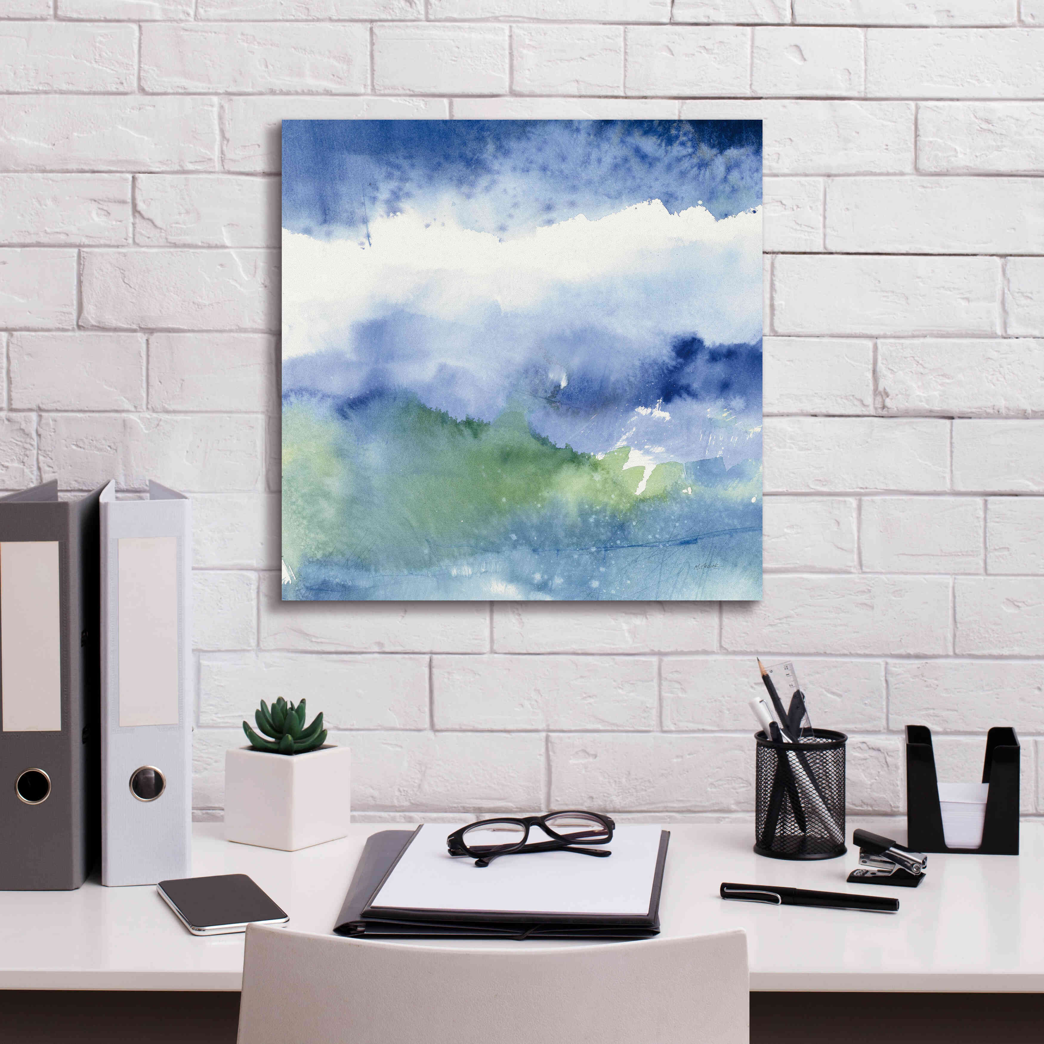 'Midnight At The Lake III' by Mike Schick, Giclee Canvas Wall Art,18x18