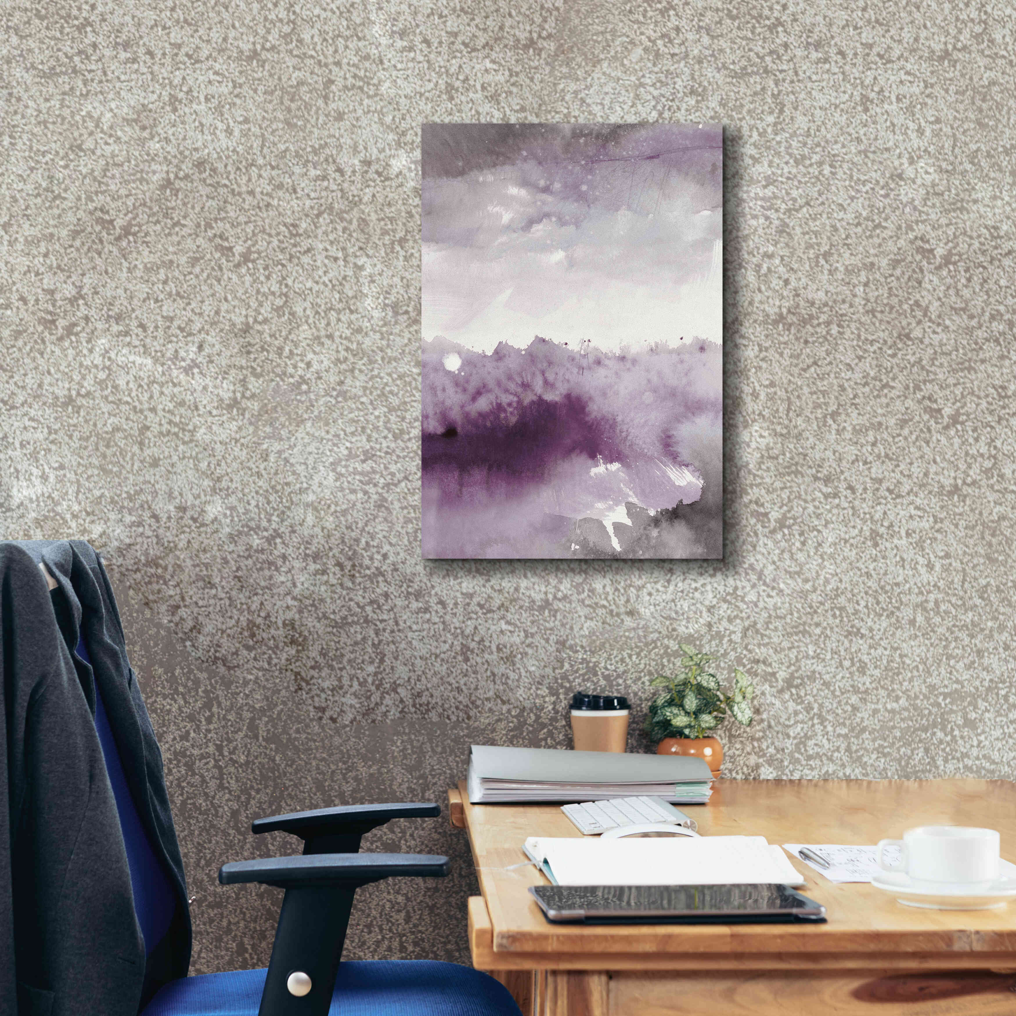 'Midnight At The Lake II Amethyst Gray Crop' by Mike Schick, Giclee Canvas Wall Art,18x26