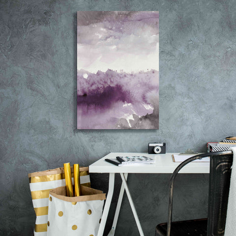 Image of 'Midnight At The Lake II Amethyst Gray Crop' by Mike Schick, Giclee Canvas Wall Art,18x26