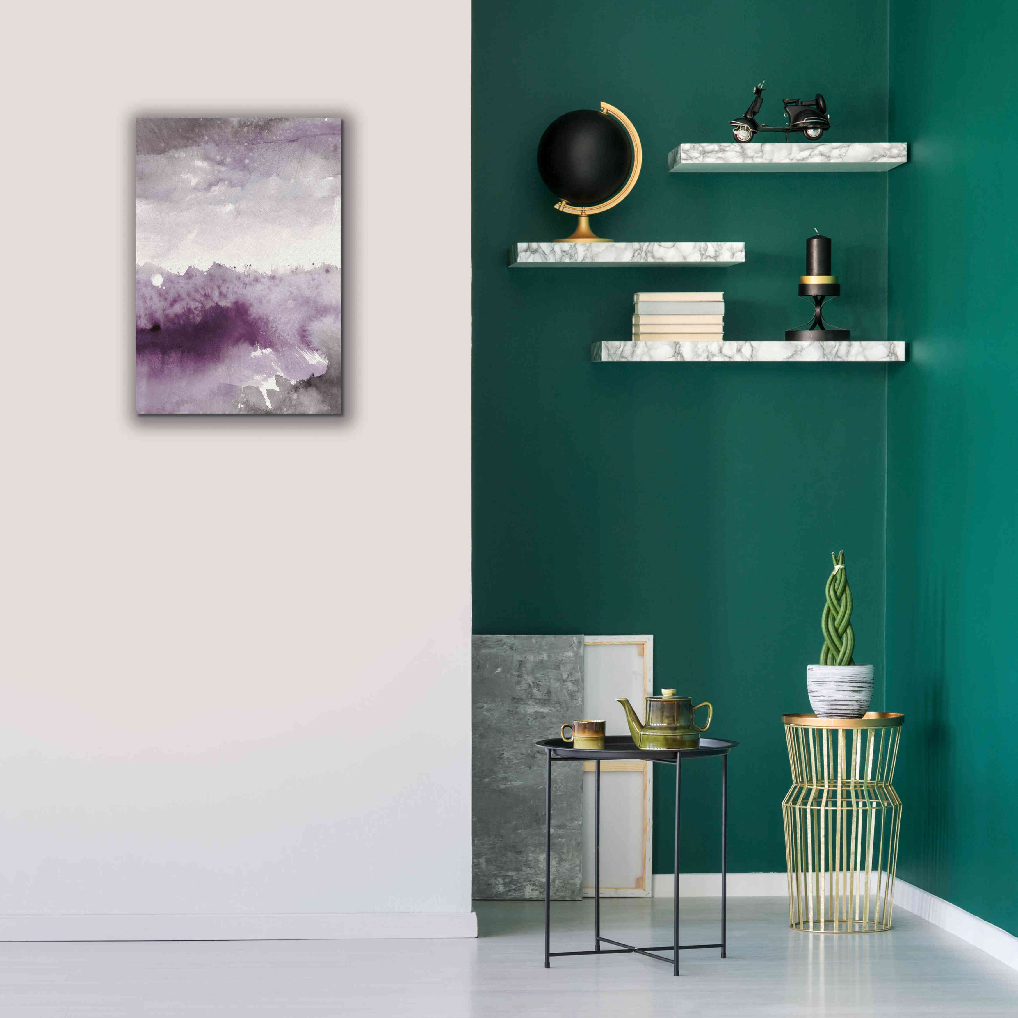 'Midnight At The Lake II Amethyst Gray Crop' by Mike Schick, Giclee Canvas Wall Art,18x26