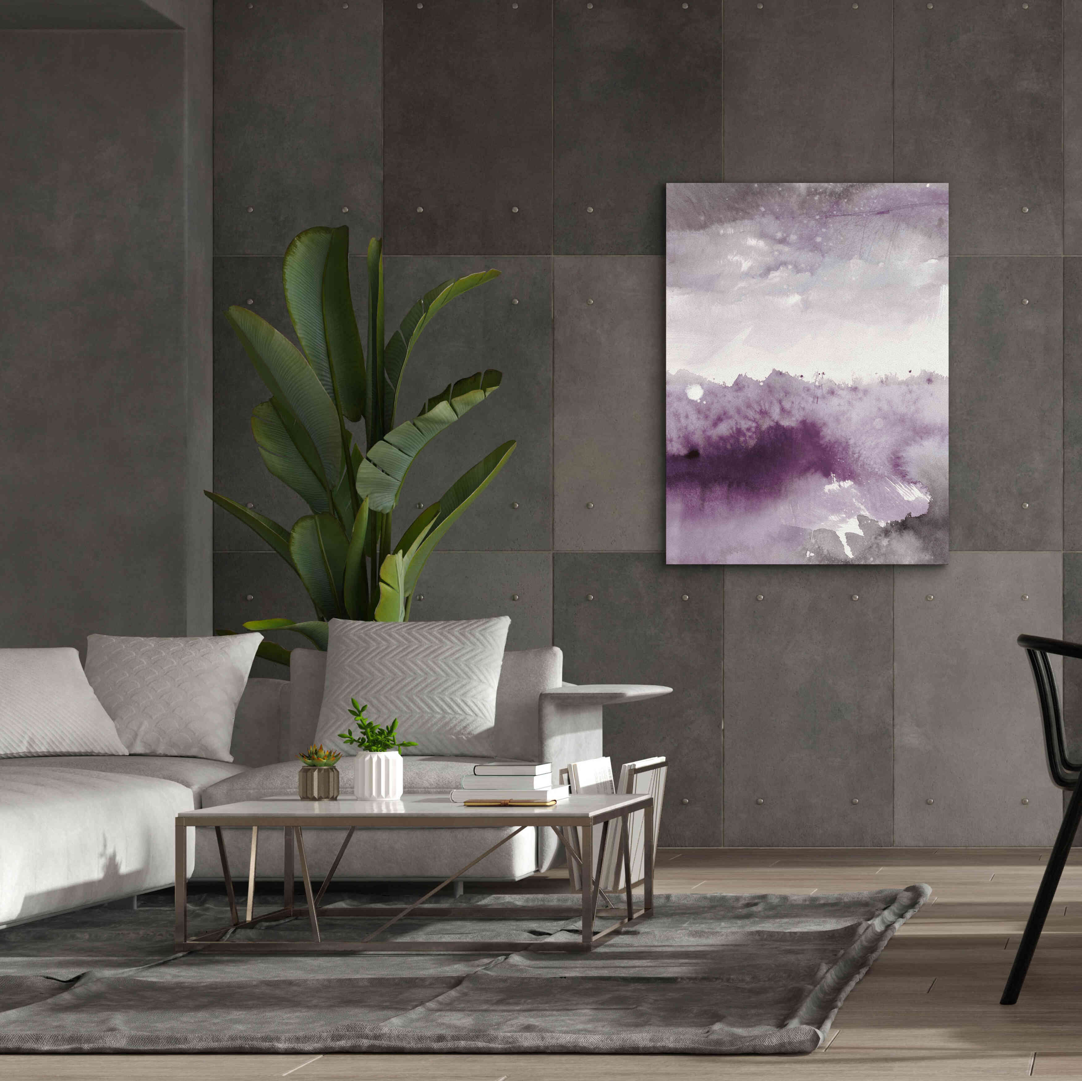 'Midnight At The Lake II Amethyst Gray Crop' by Mike Schick, Giclee Canvas Wall Art,40x54