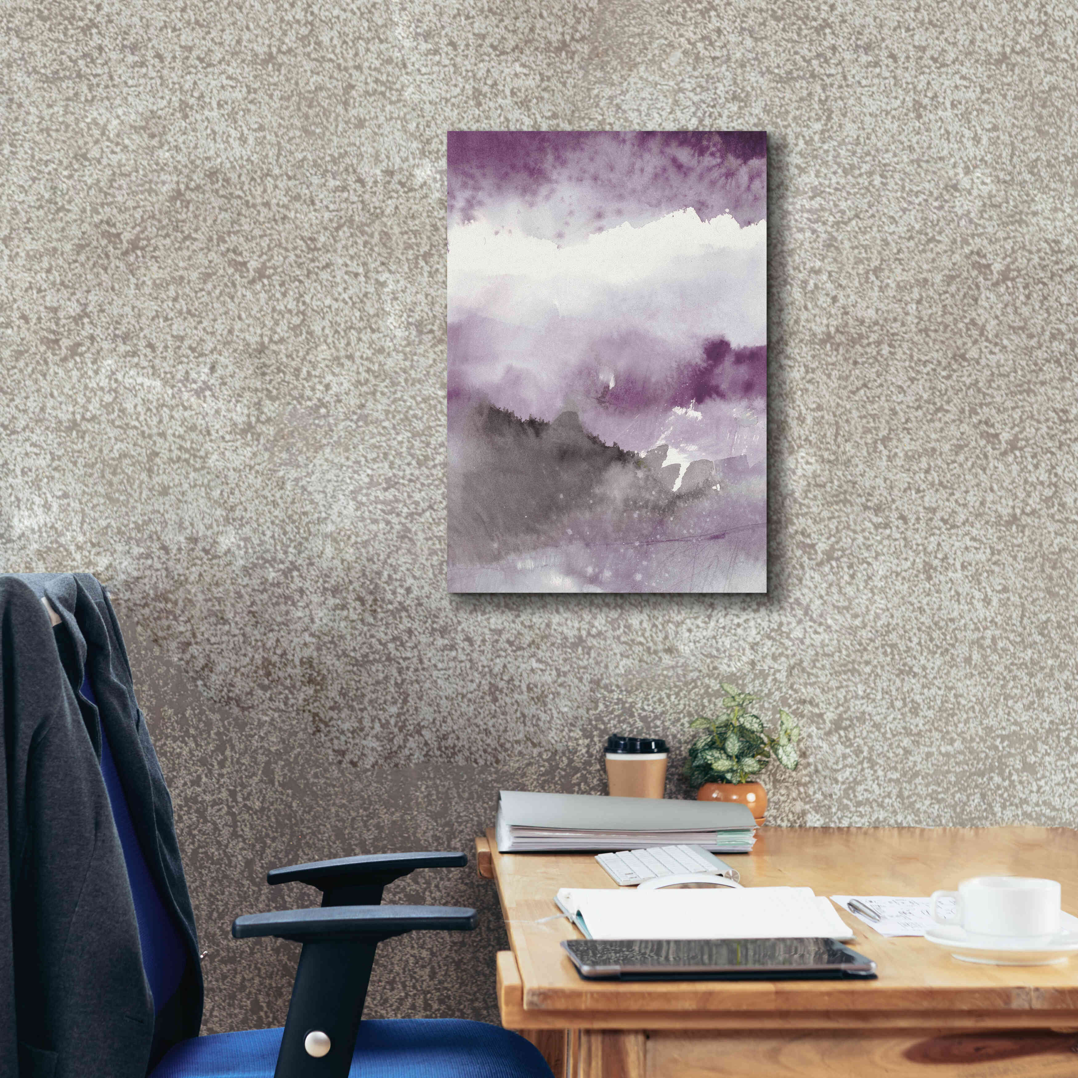 'Midnight At The Lake III Amethyst Gray Crop' by Mike Schick, Giclee Canvas Wall Art,18x26