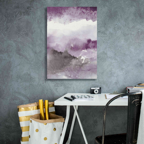 Image of 'Midnight At The Lake III Amethyst Gray Crop' by Mike Schick, Giclee Canvas Wall Art,18x26