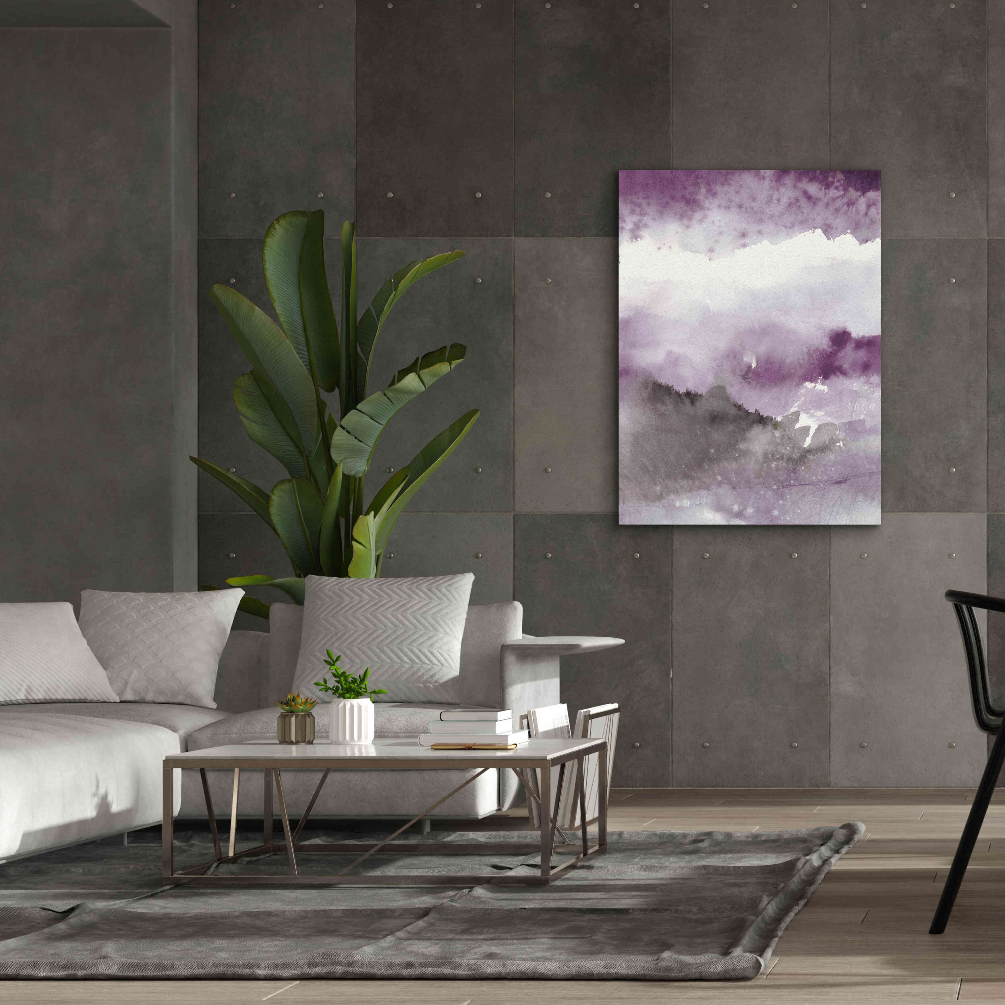 'Midnight At The Lake III Amethyst Gray Crop' by Mike Schick, Giclee Canvas Wall Art,40x54