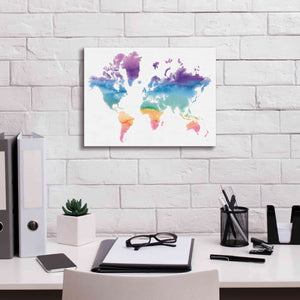 'Watercolor World' by Mike Schick, Giclee Canvas Wall Art,16x12