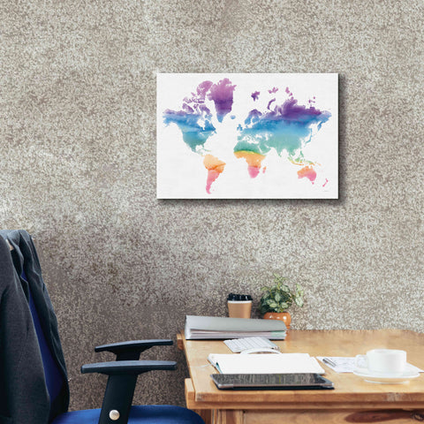 Image of 'Watercolor World' by Mike Schick, Giclee Canvas Wall Art,26x18