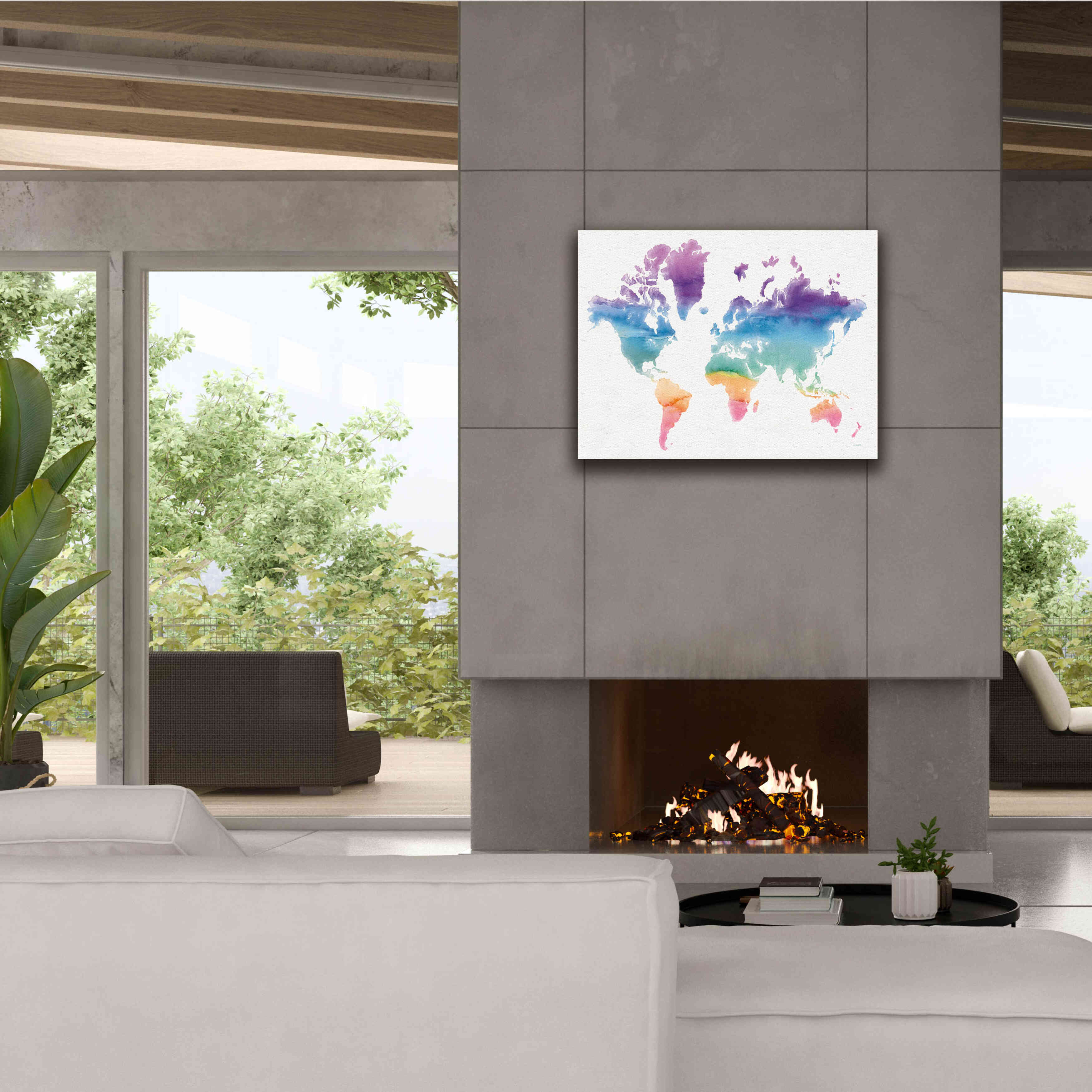 'Watercolor World' by Mike Schick, Giclee Canvas Wall Art,34x26