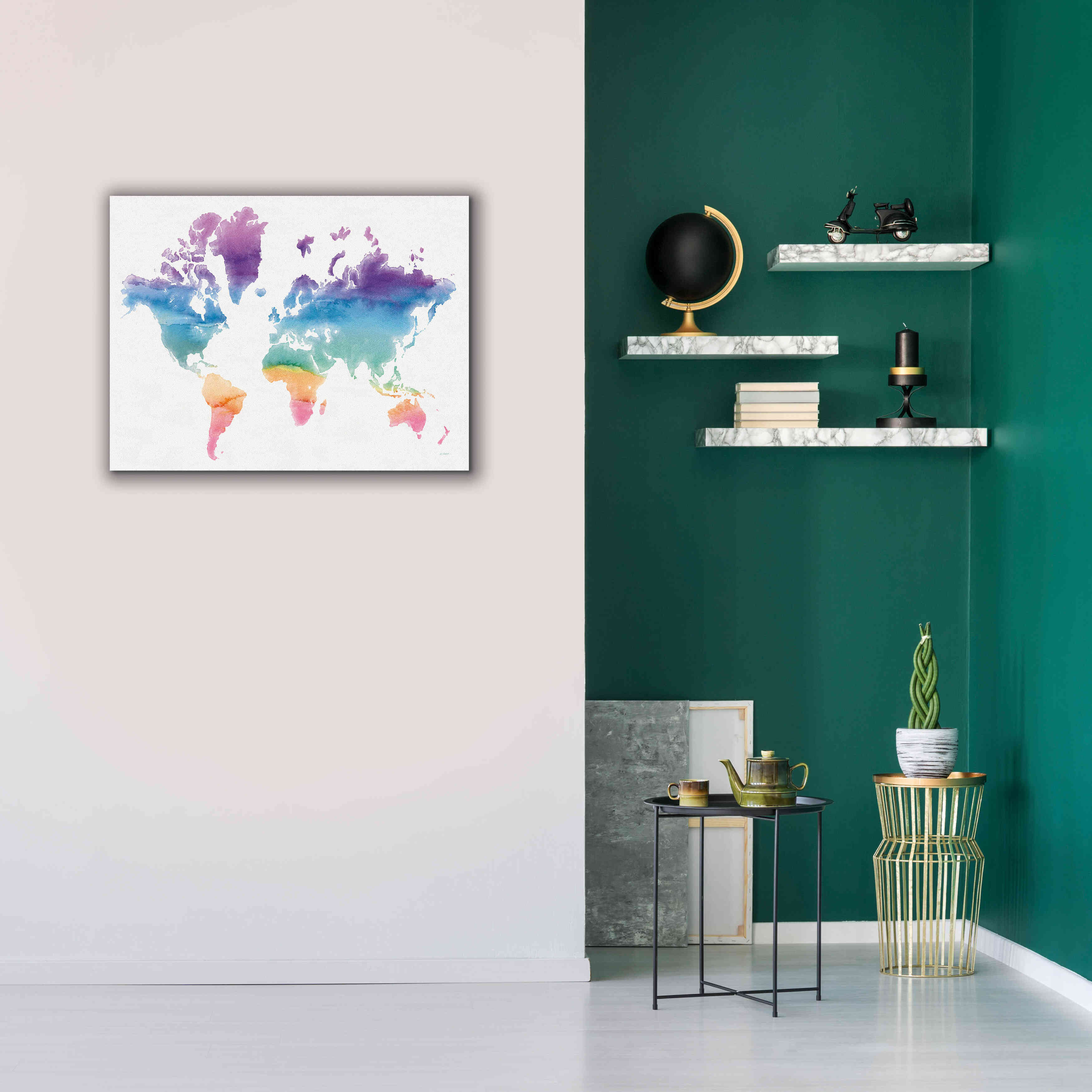'Watercolor World' by Mike Schick, Giclee Canvas Wall Art,34x26