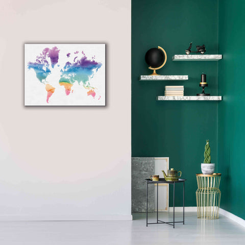 Image of 'Watercolor World' by Mike Schick, Giclee Canvas Wall Art,34x26