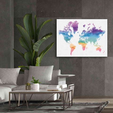 Image of 'Watercolor World' by Mike Schick, Giclee Canvas Wall Art,54x40