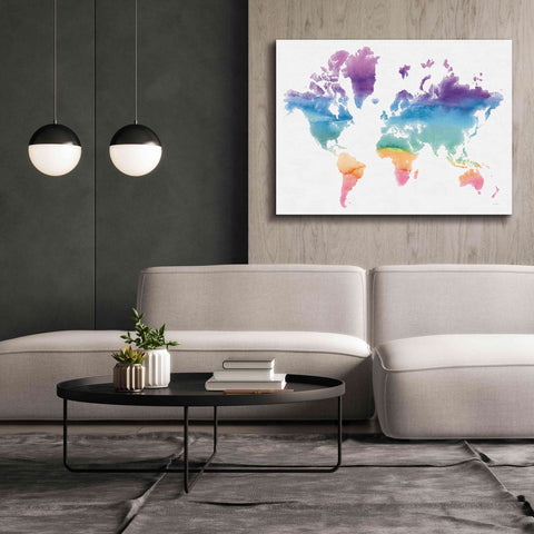 Image of 'Watercolor World' by Mike Schick, Giclee Canvas Wall Art,54x40