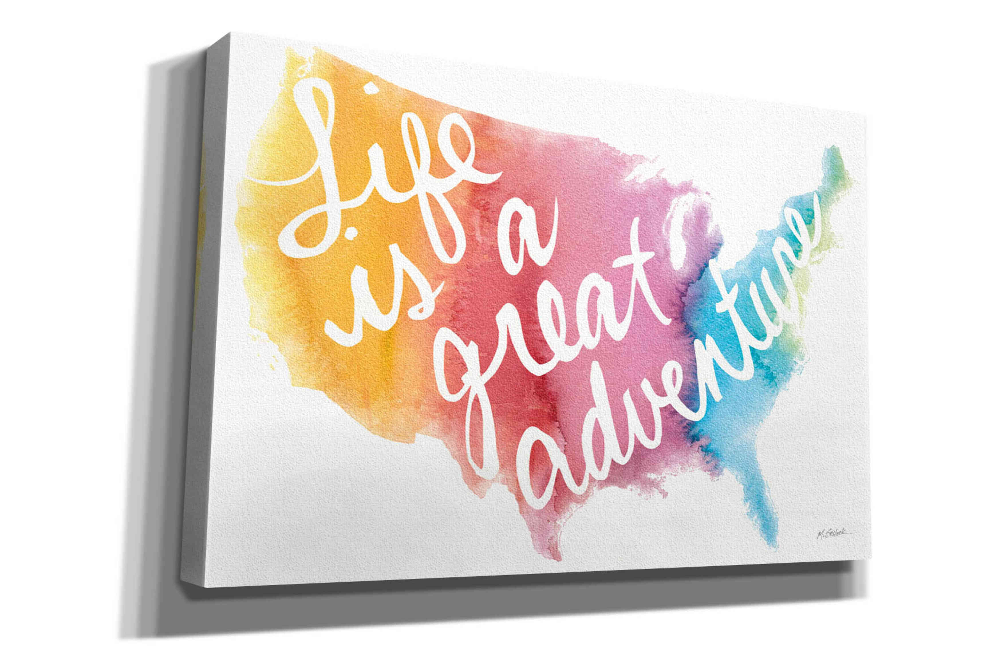 'Watercolor Usa' by Mike Schick, Giclee Canvas Wall Art