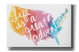 'Watercolor Usa' by Mike Schick, Giclee Canvas Wall Art