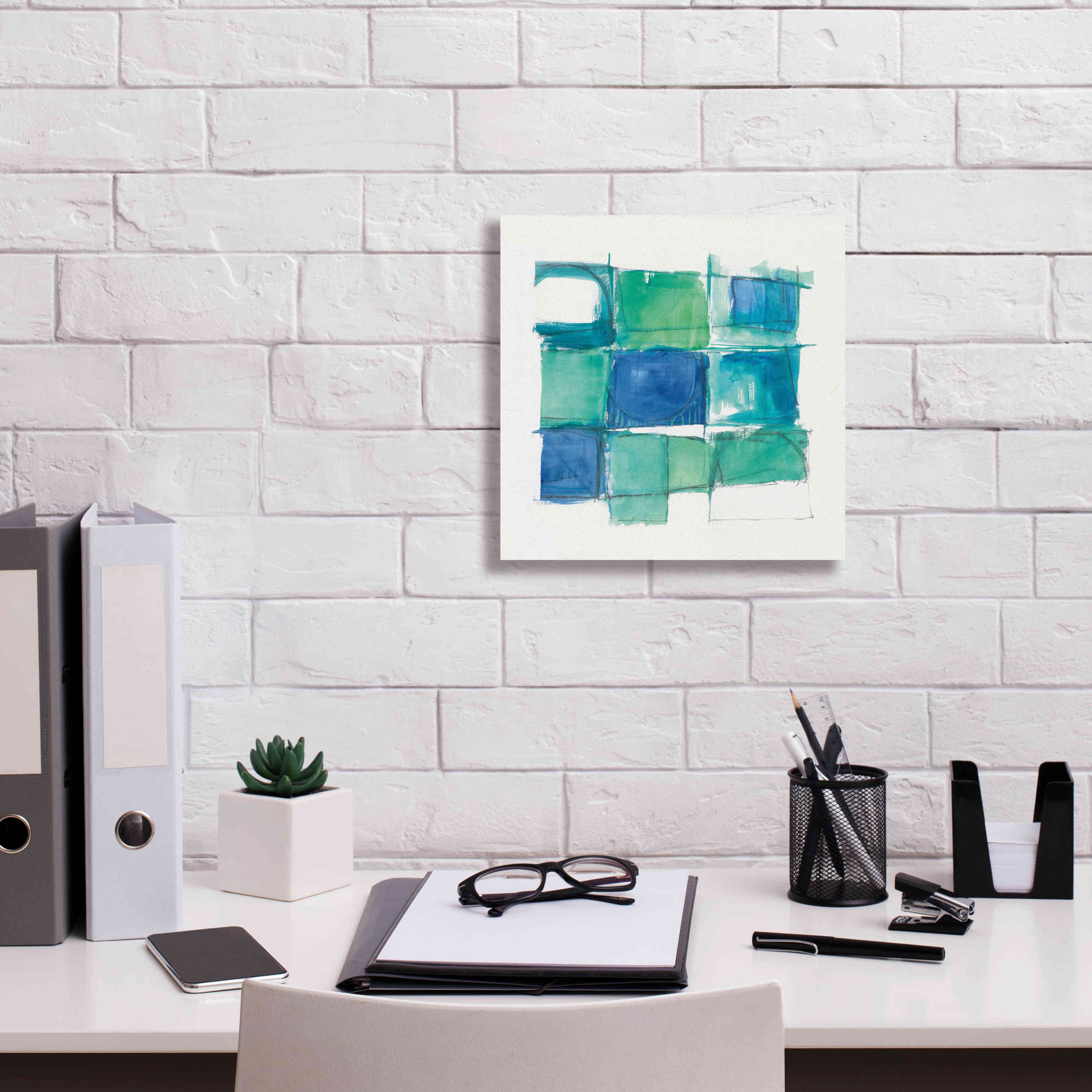 '131 West 3rd Street Square II On White' by Mike Schick, Giclee Canvas Wall Art,12x12