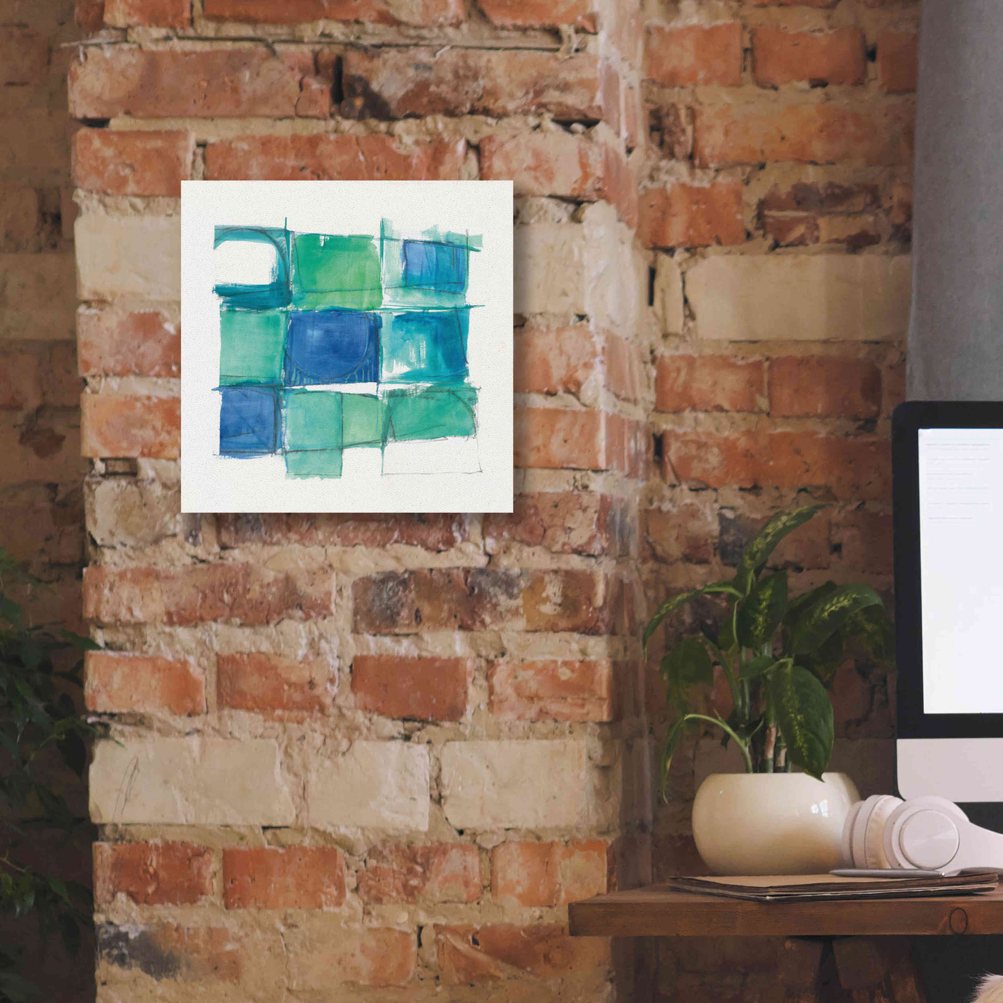 '131 West 3rd Street Square II On White' by Mike Schick, Giclee Canvas Wall Art,12x12