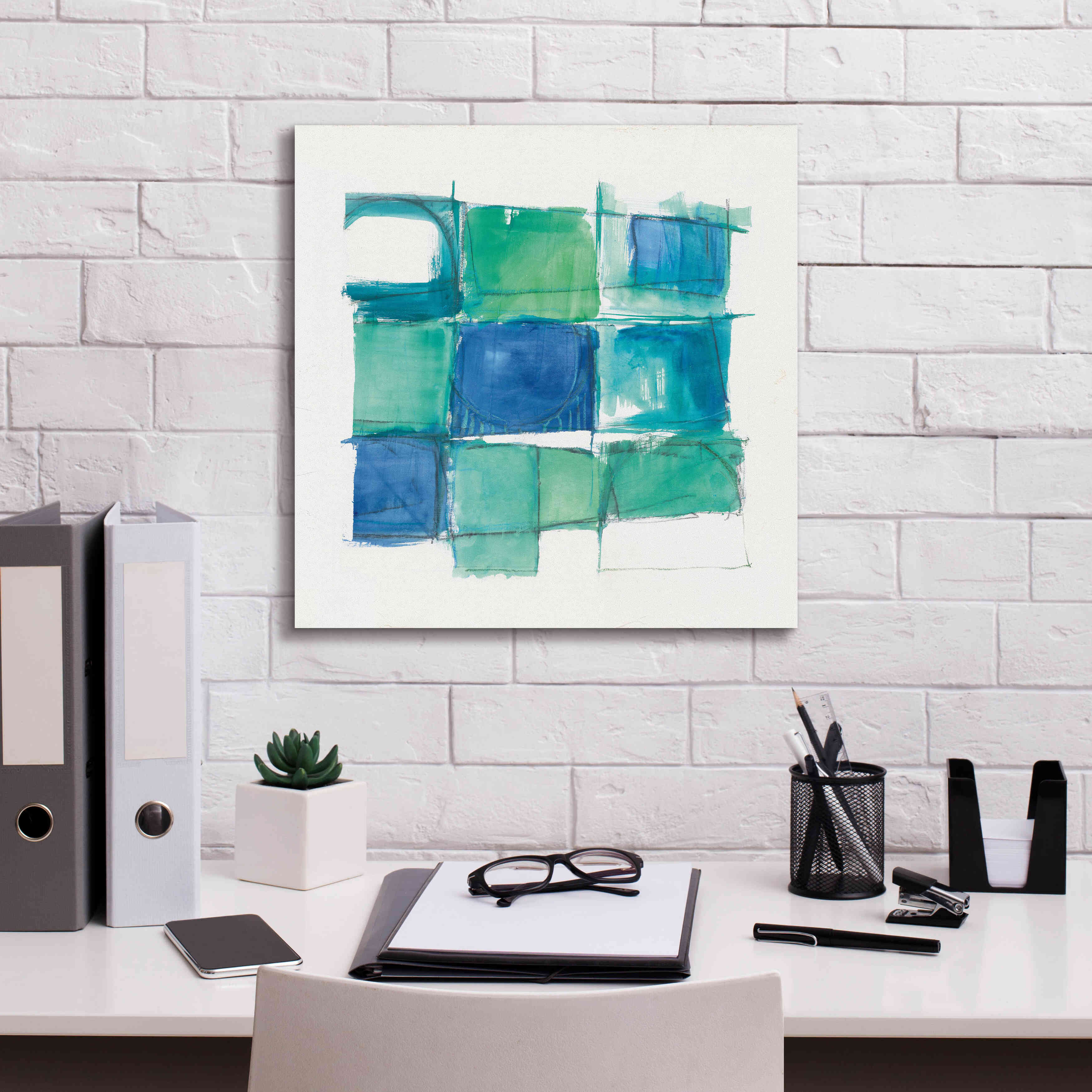 '131 West 3rd Street Square II On White' by Mike Schick, Giclee Canvas Wall Art,18x18