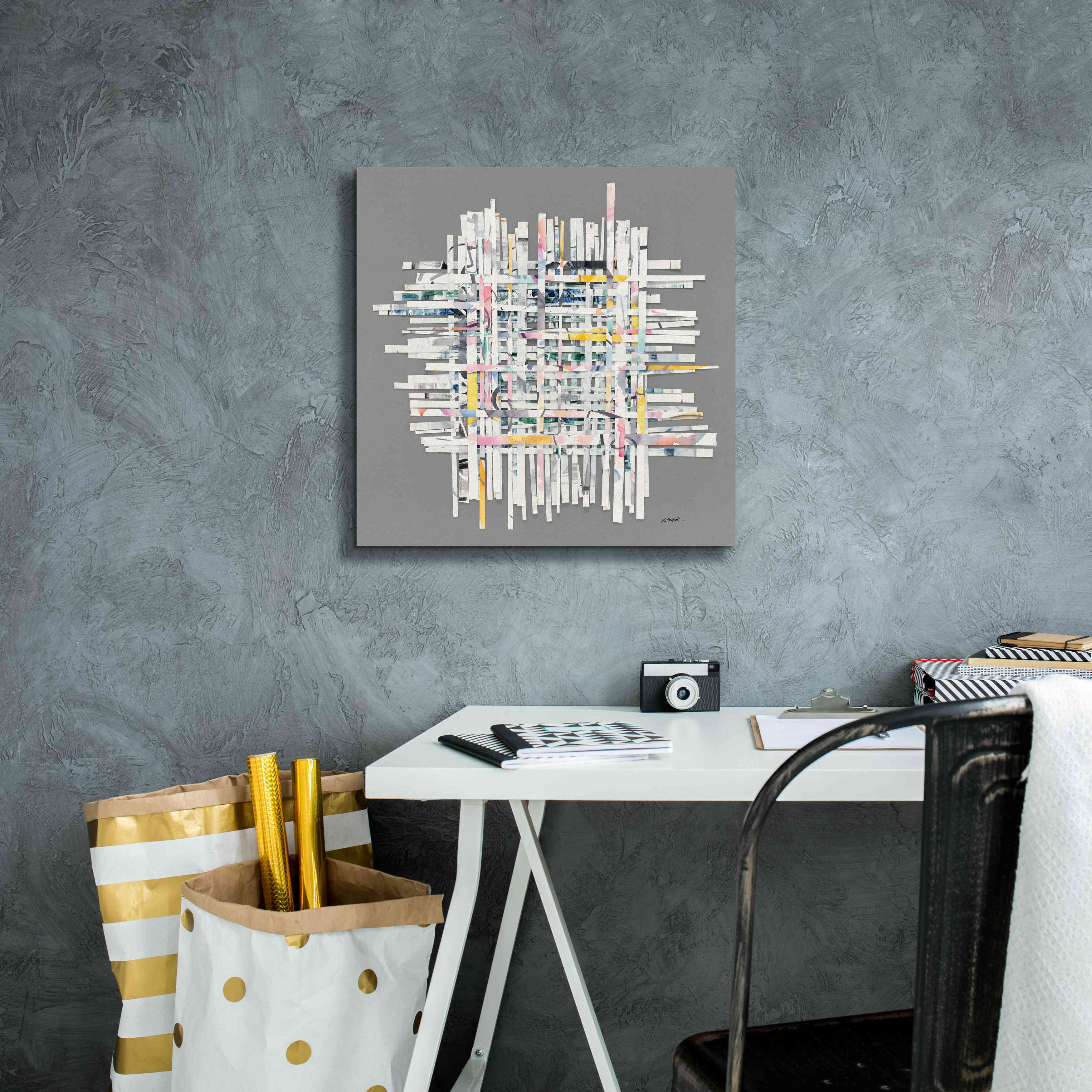 'New Morning On Gray' by Mike Schick, Giclee Canvas Wall Art,18x18